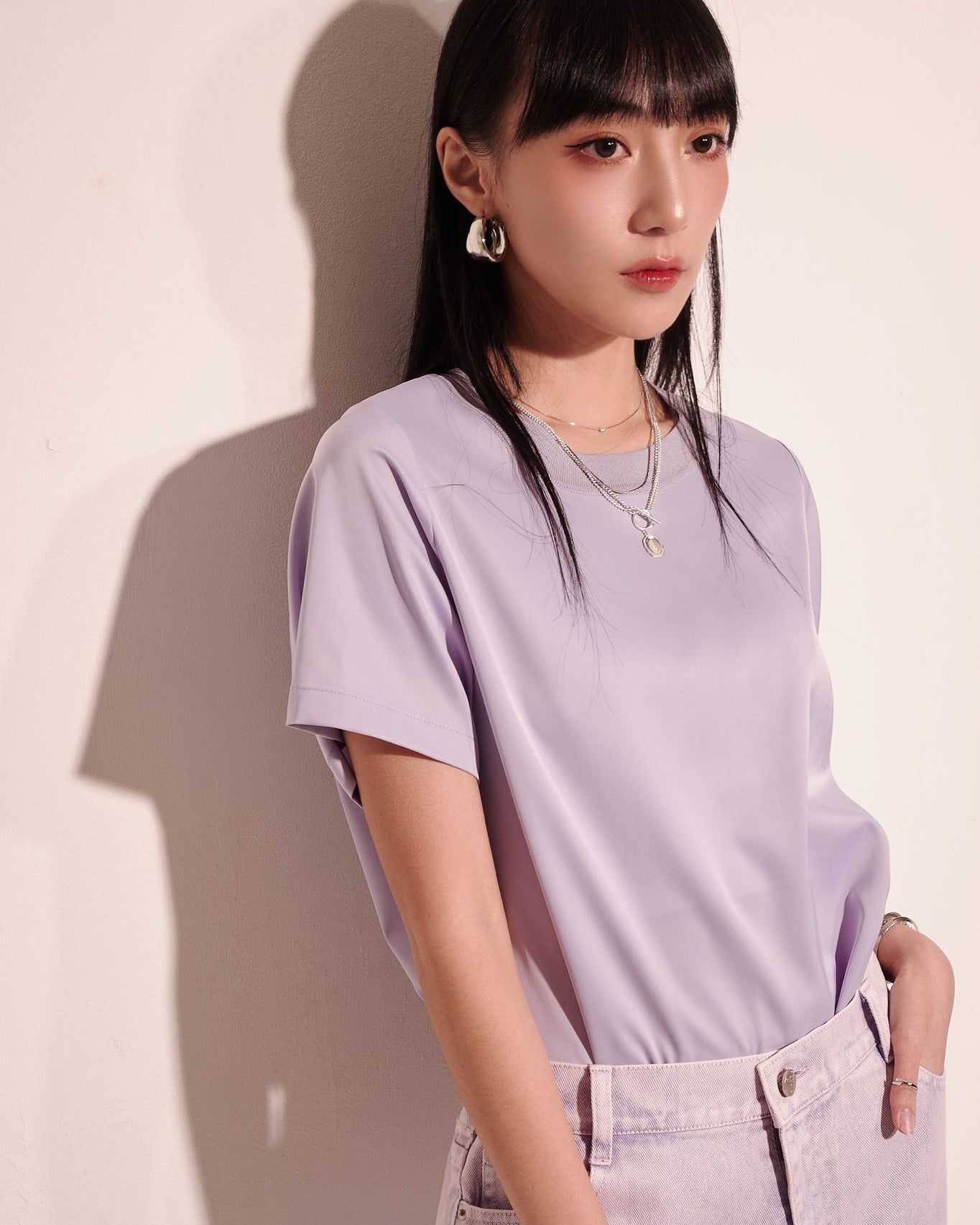 aalis AGGIE SS24 crew neck Tee (Lilac)