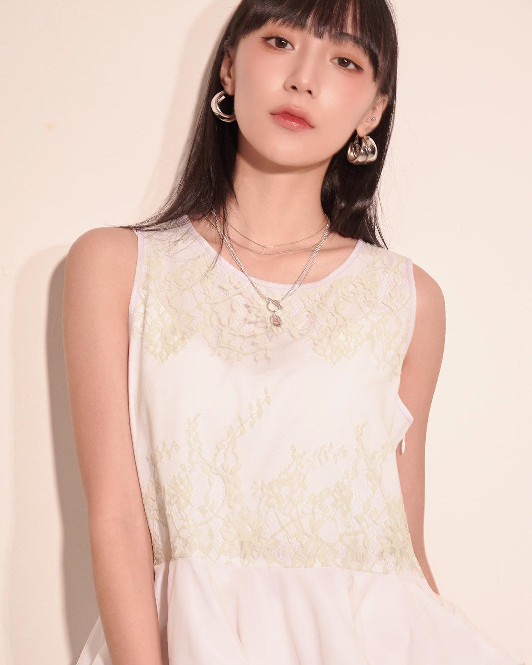 aalis ADANA ruffle hem lace tank (Mint)