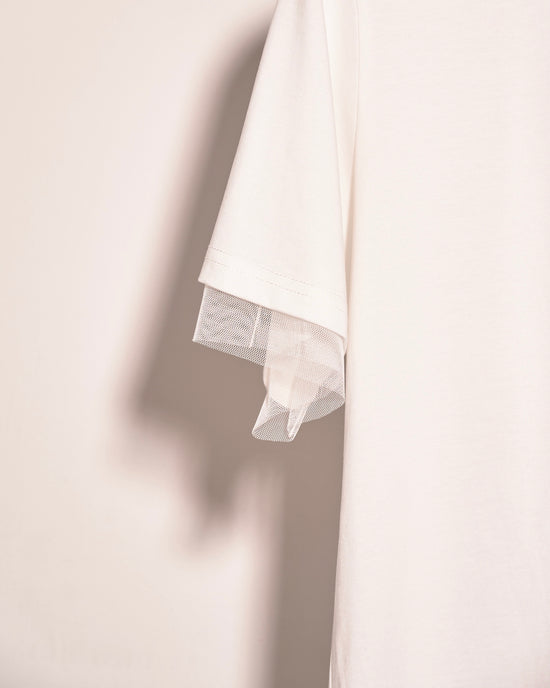 aalis PAOLA 网纱内层短袖T 恤（白色）