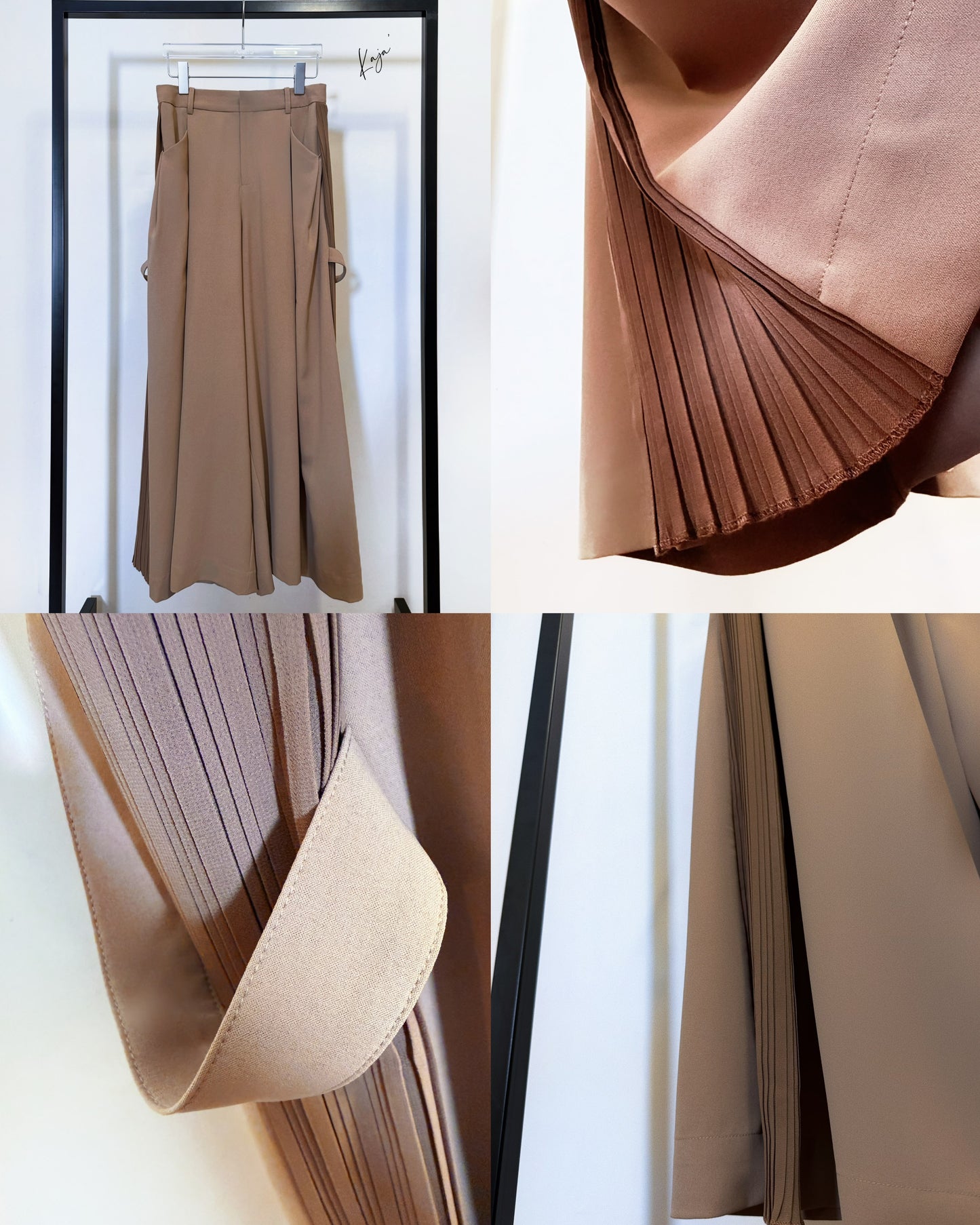 aalis KAJA side pleated wide legs pants (Coco)