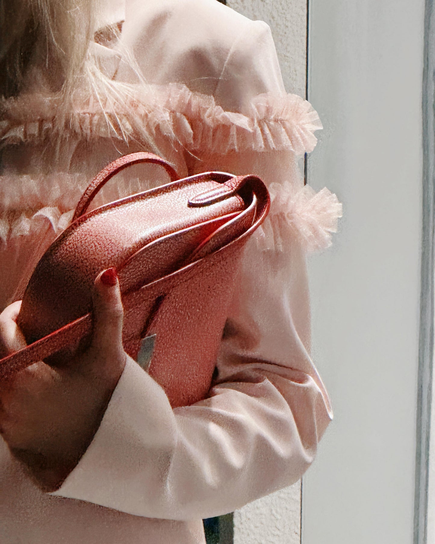 aalis DERA mesh ruffle trim blazer (Lt Pink)