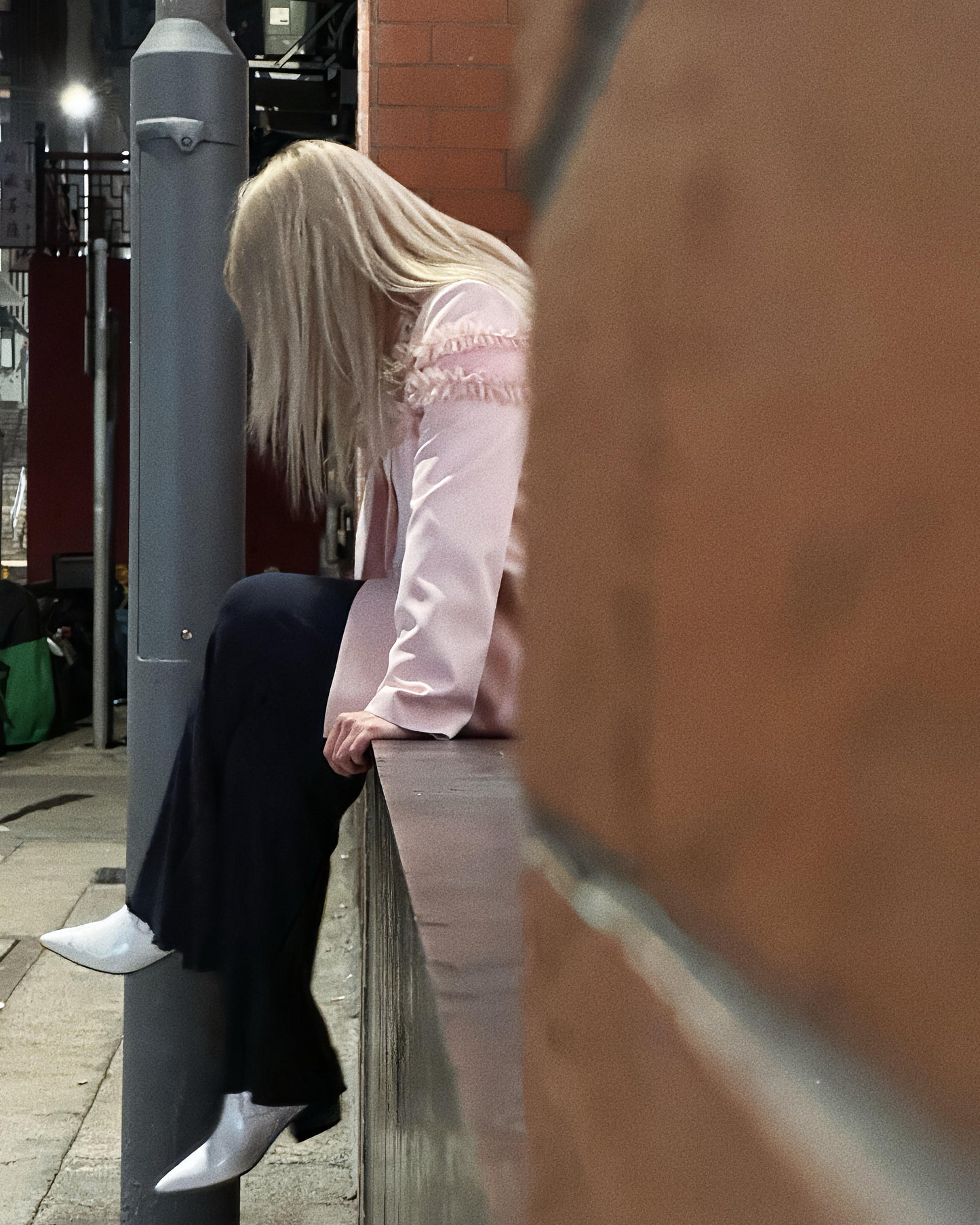 aalis DERA mesh ruffle trim blazer (Lt Pink)