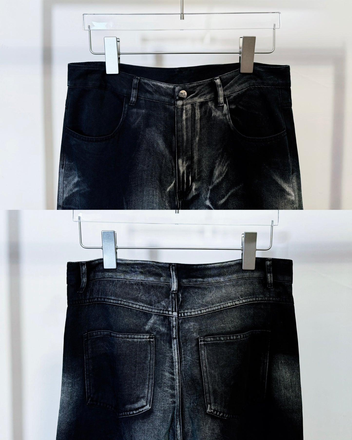aalis SAI wash effect jeans (Black Denim)