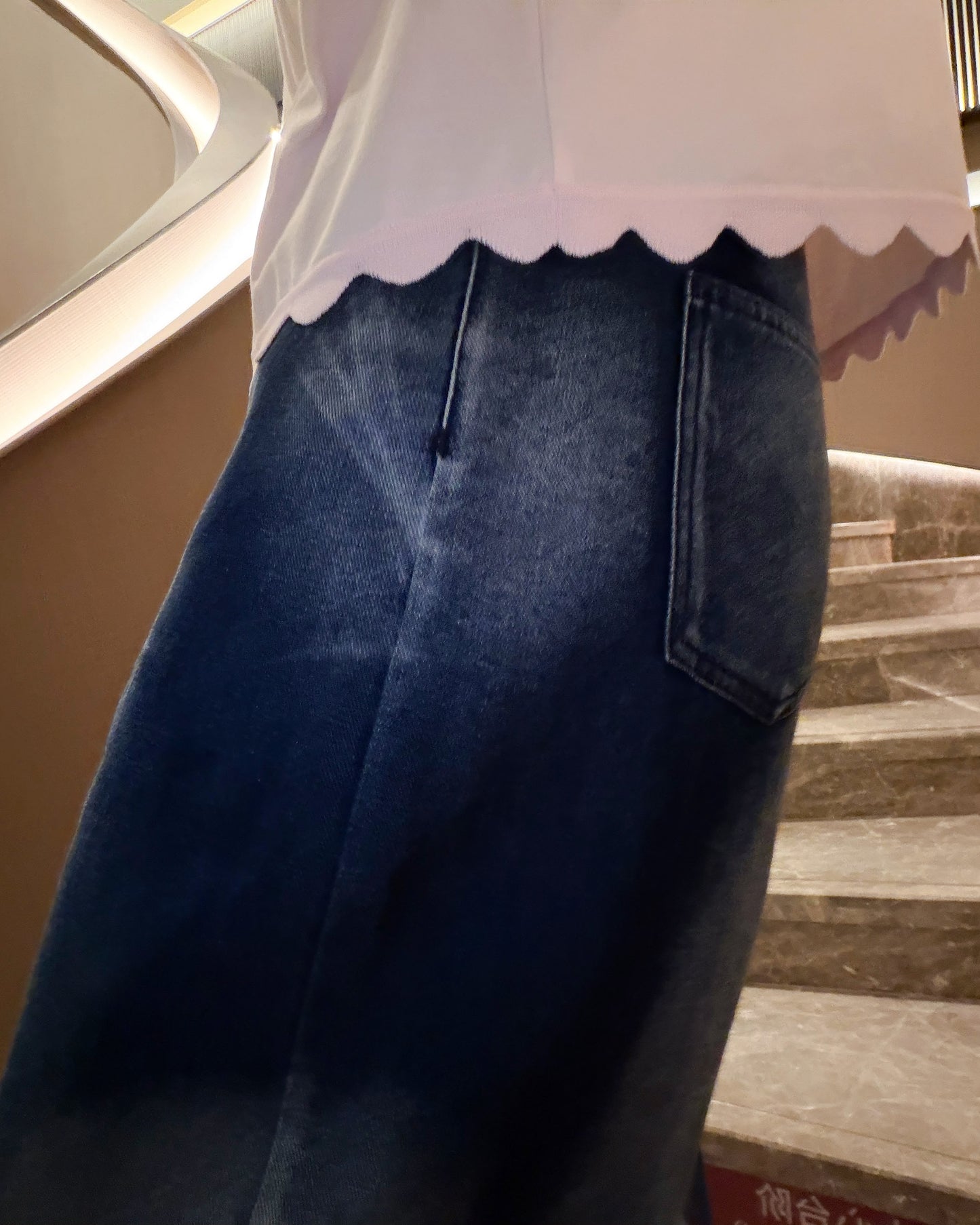 aalis SAI wash effect jeans (Blue Denim)