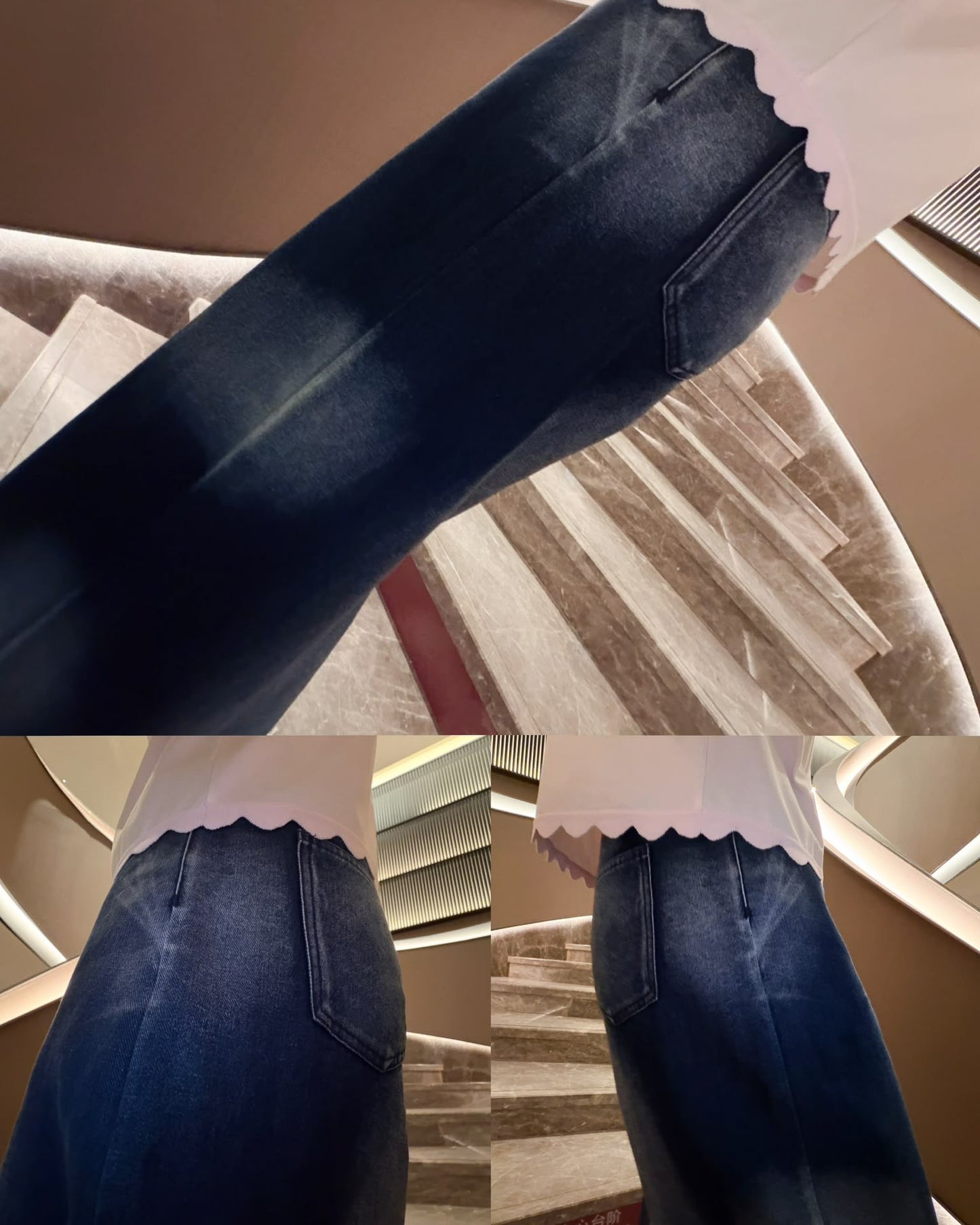 aalis SAI wash effect jeans (Blue Denim)