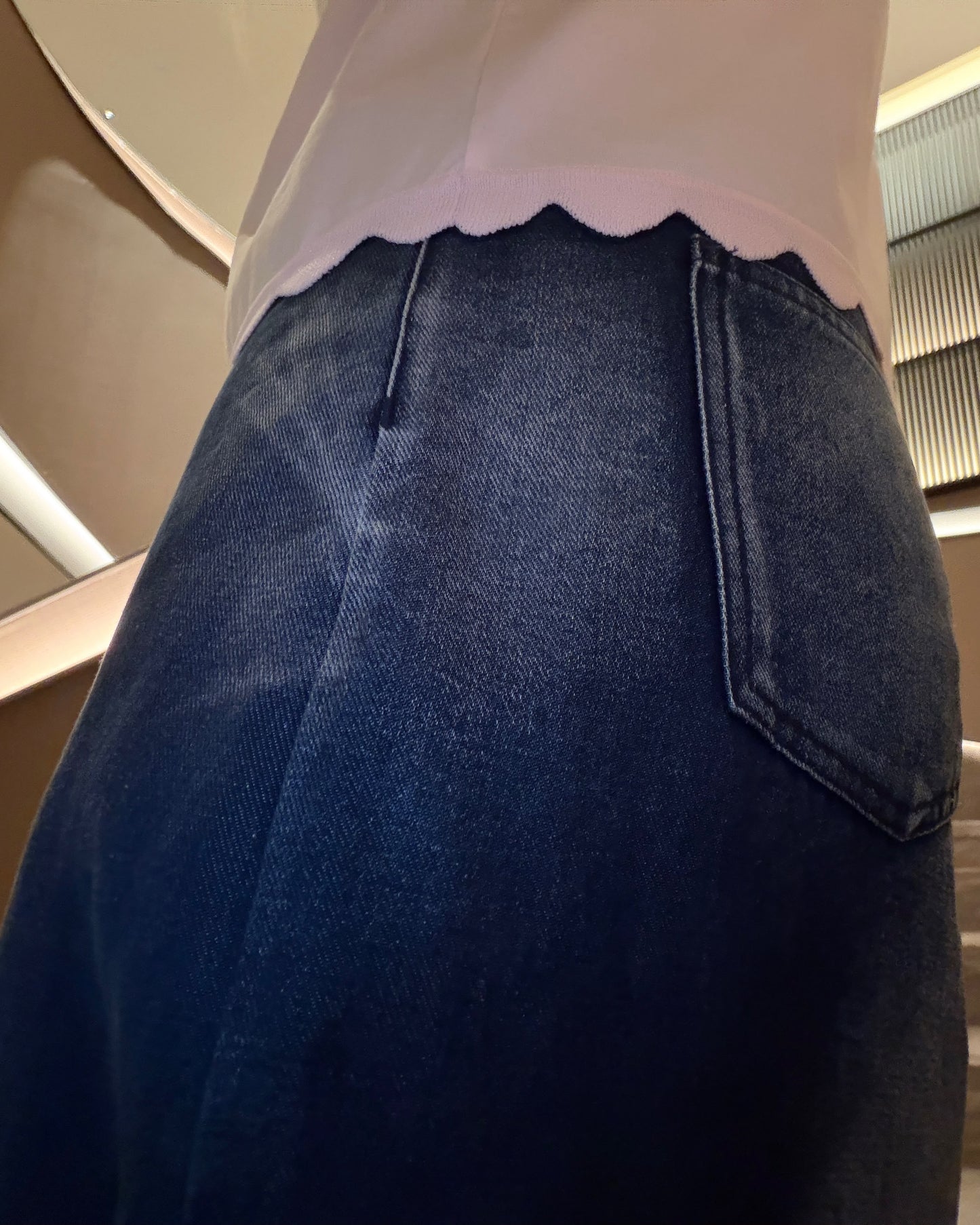 aalis SAI wash effect jeans (Blue Denim)