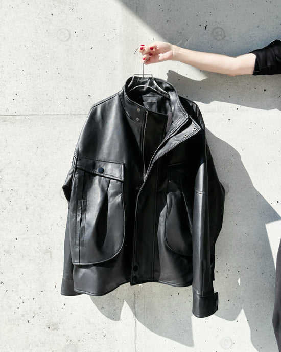 (Pre-order) aalis TOKYO leather jacket (Black) (Custom Size)