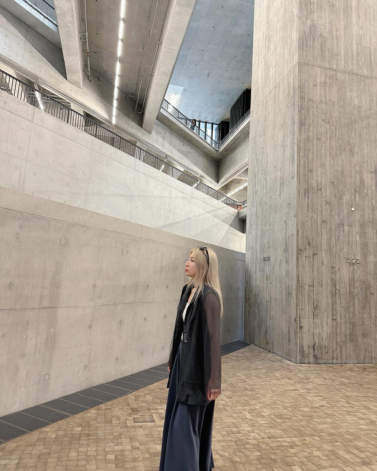 aalis KELRA fishnet mesh double collar blazer (Grey)