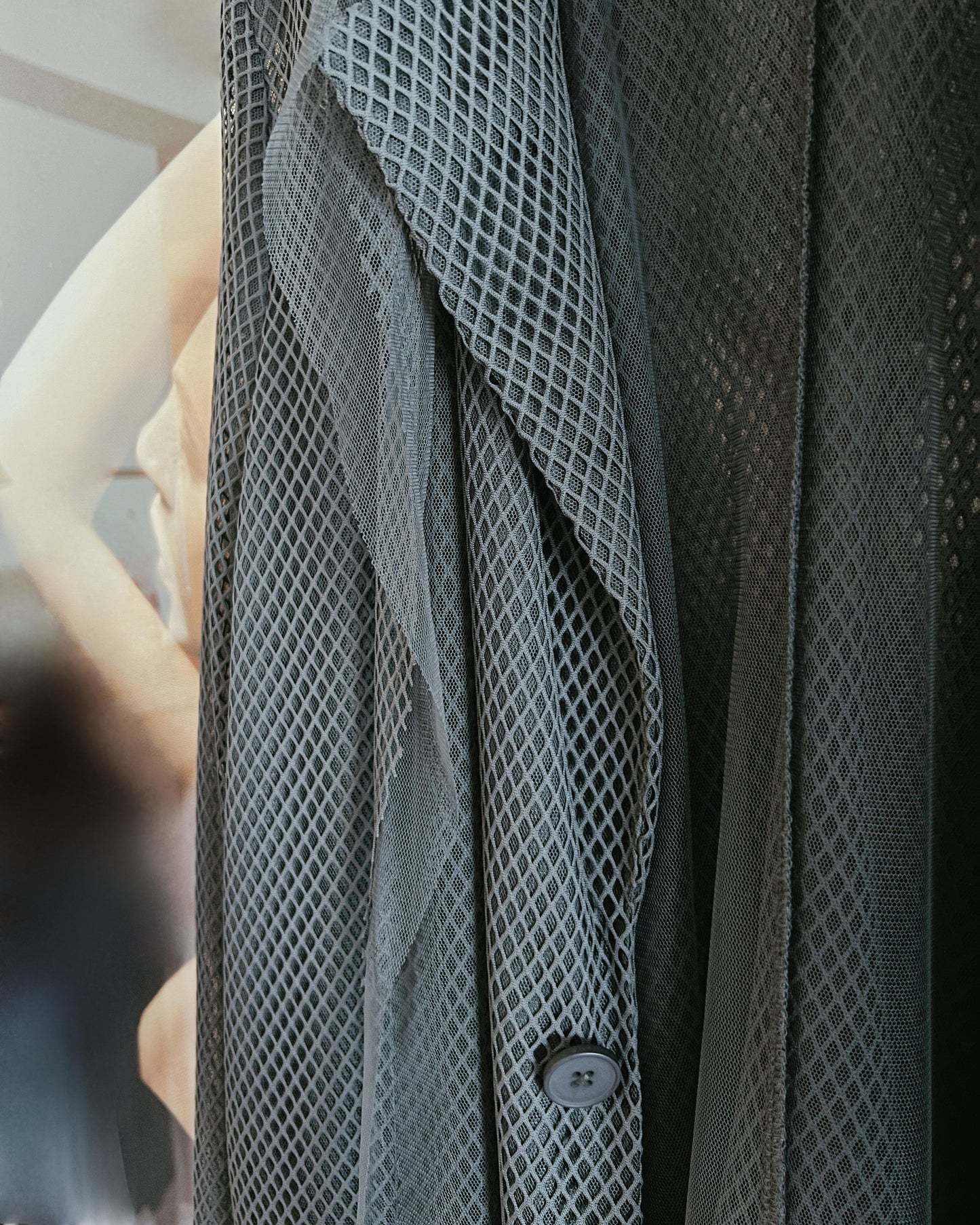 aalis KELRA fishnet mesh double collar blazer (Grey)