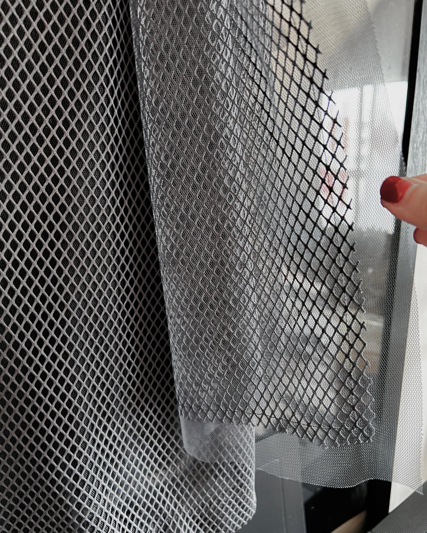 aalis KELRA fishnet mesh double collar blazer (Grey)