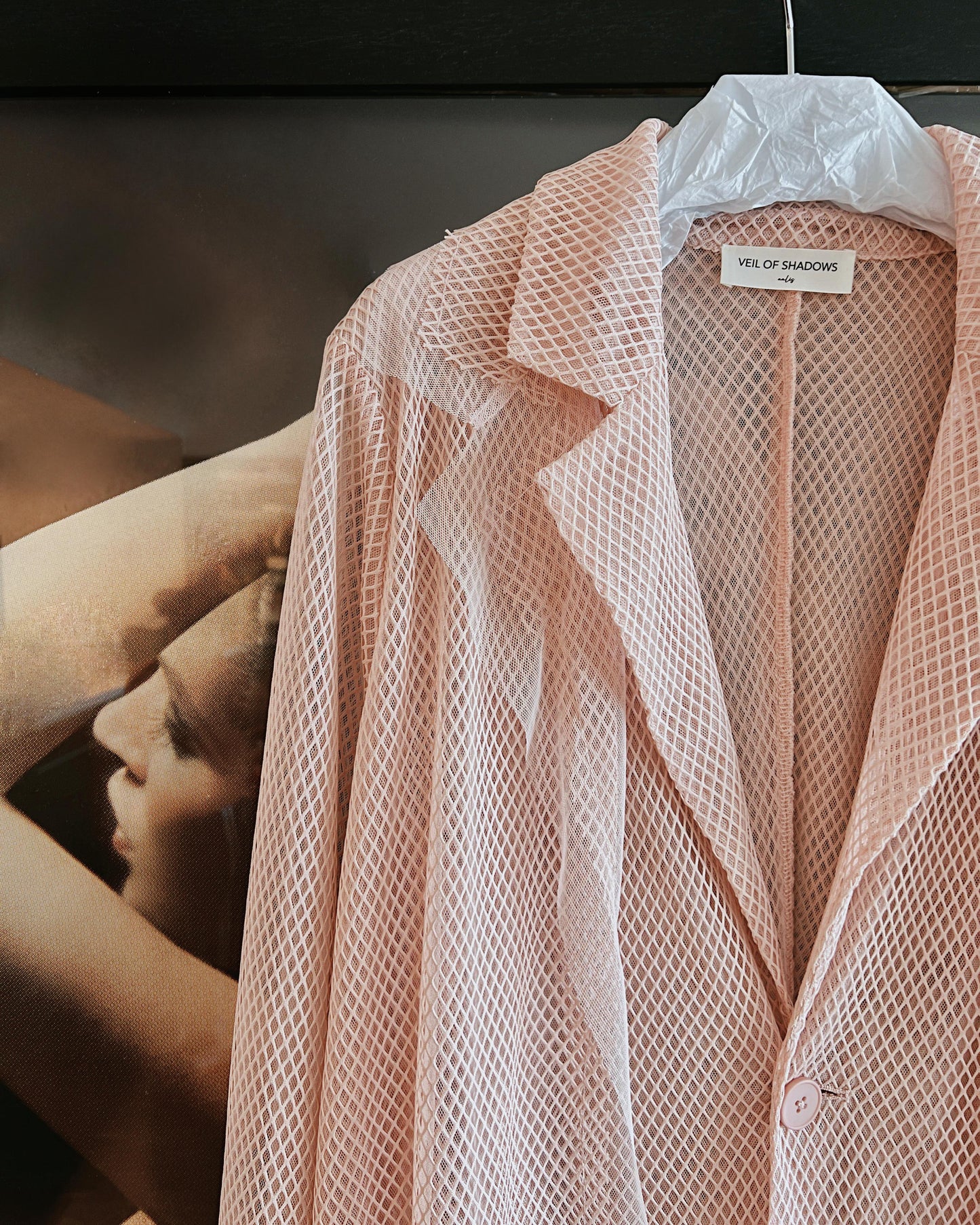 aalis KELRA fishnet mesh double collar blazer (Lt Pink)