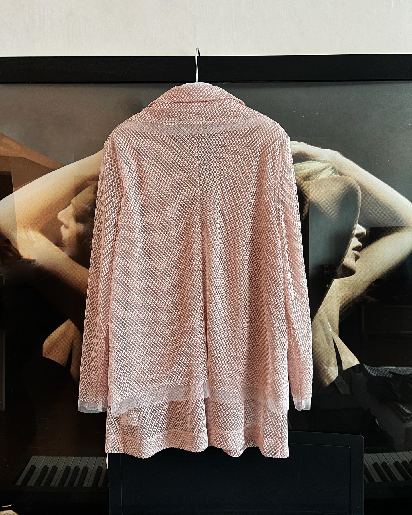 aalis KELRA fishnet mesh double collar blazer (Lt Pink)