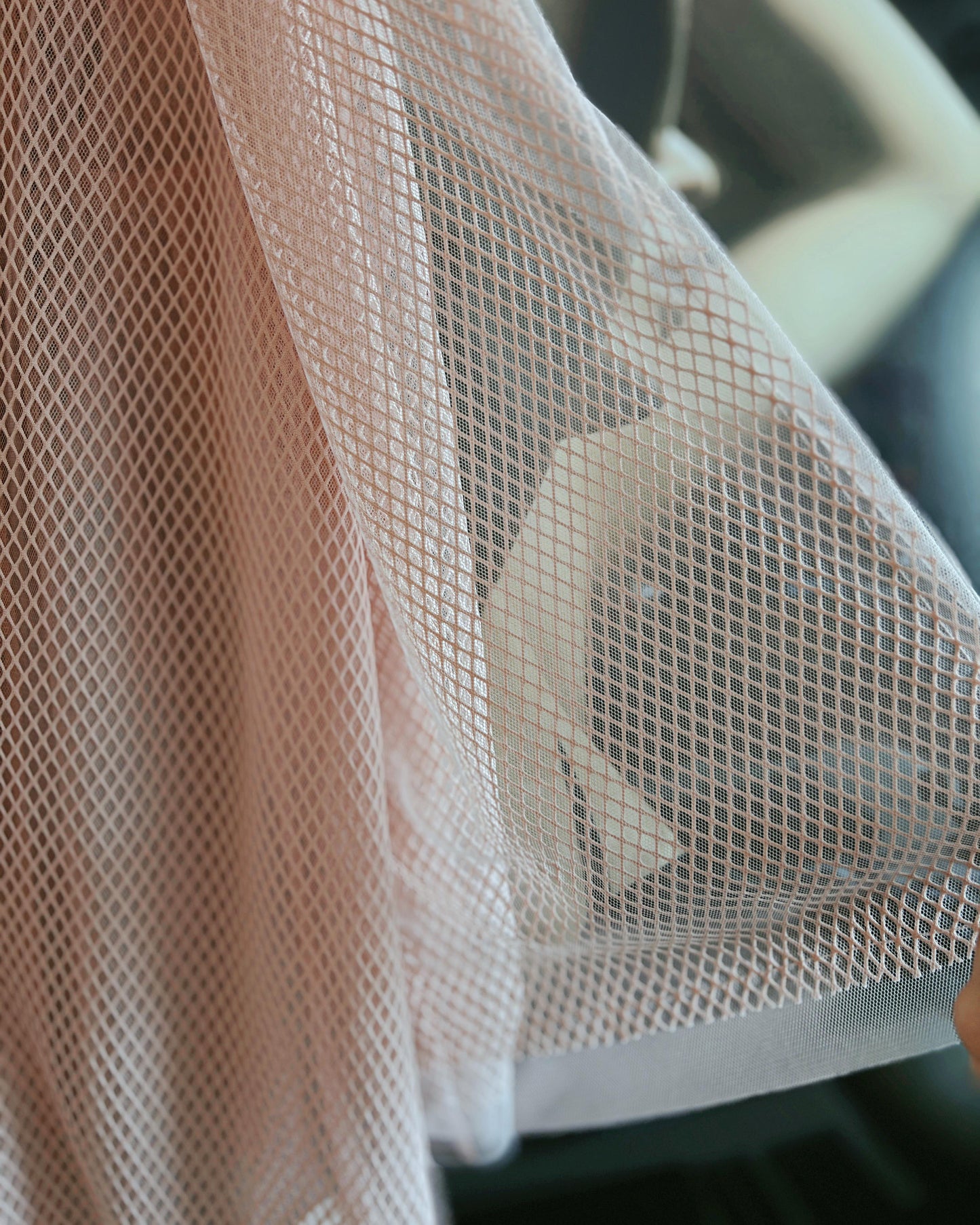 aalis KELRA fishnet mesh double collar blazer (Lt Pink)