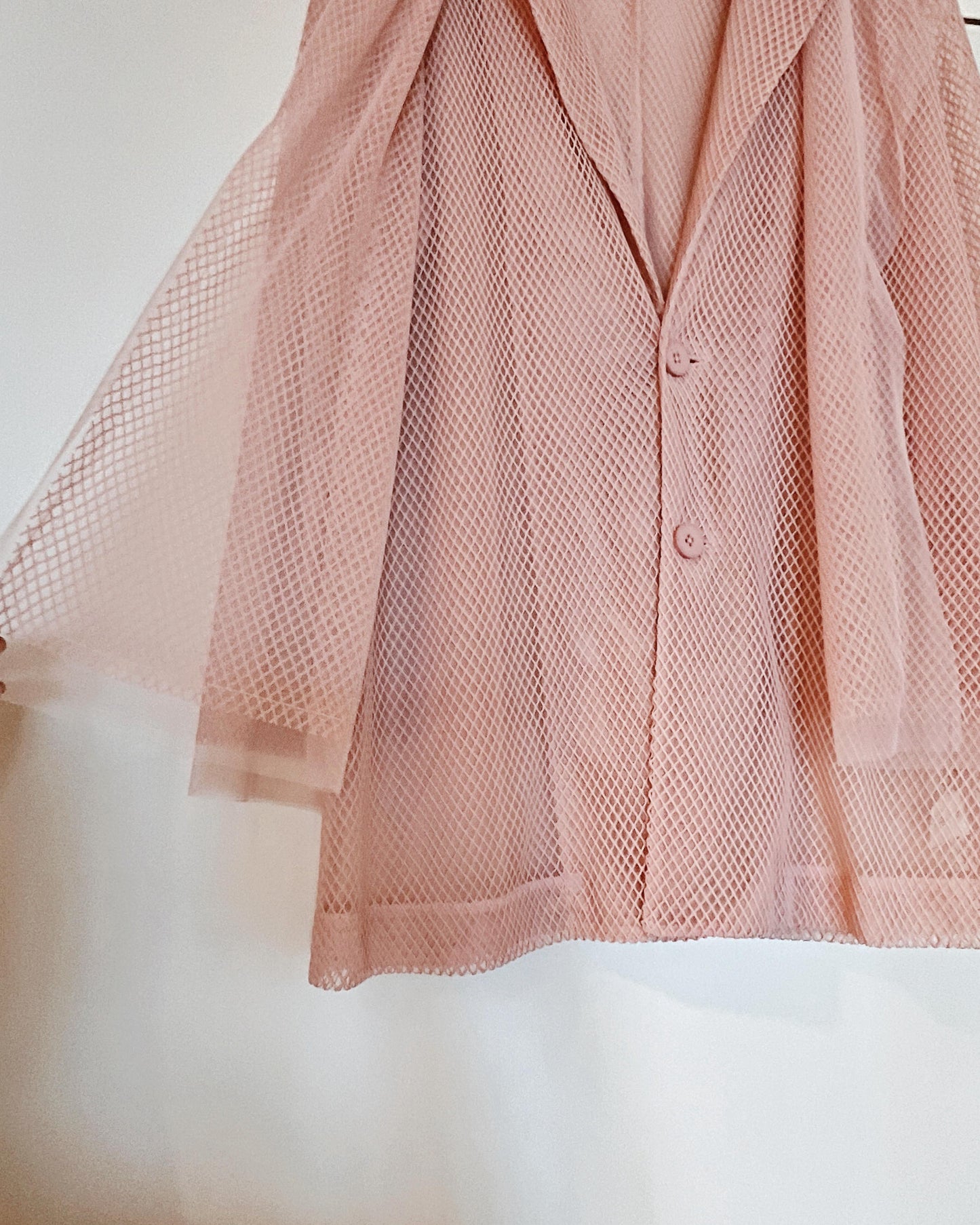aalis KELRA fishnet mesh double collar blazer (Lt Pink)