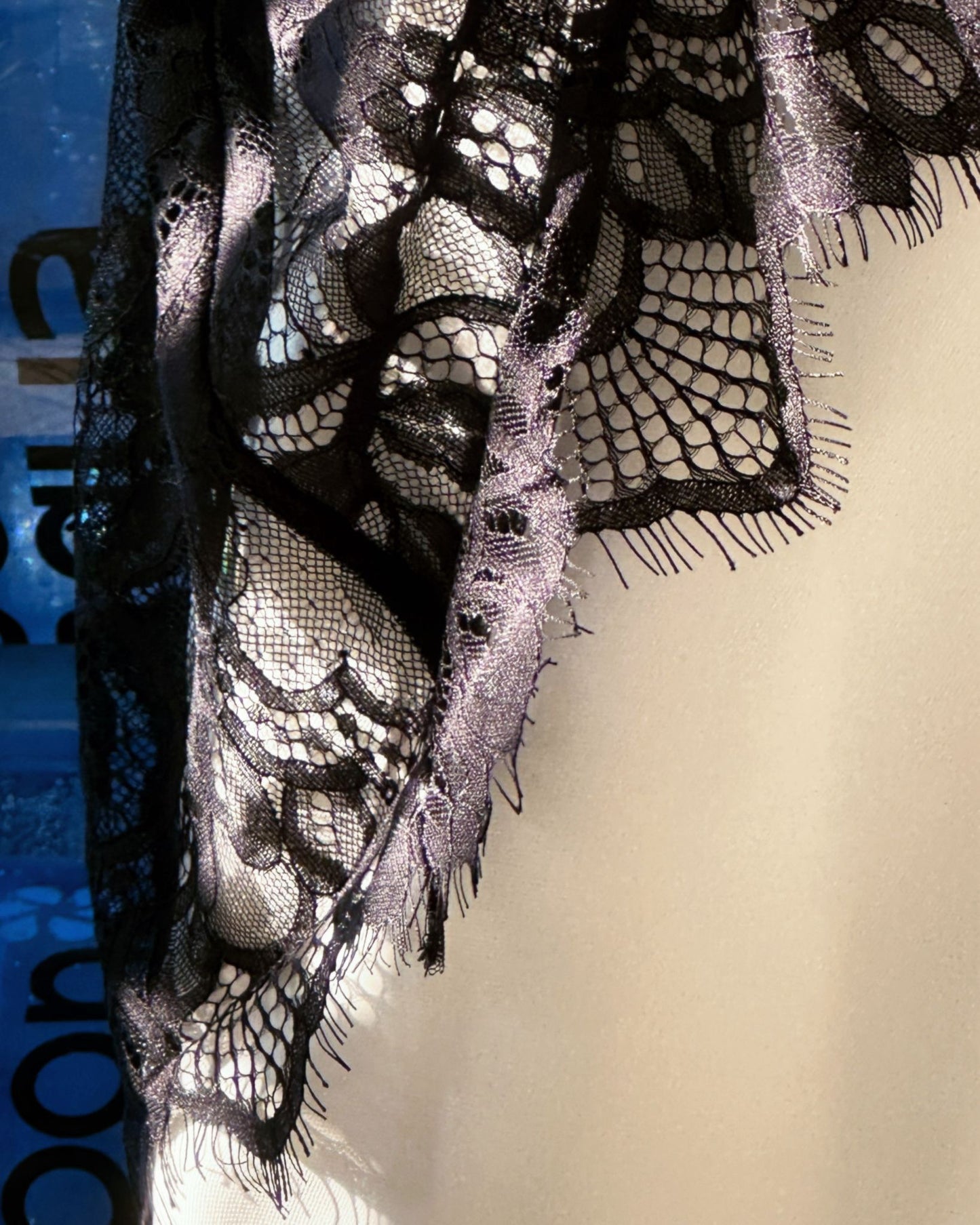 aalis RUTH lace insert cape sleeves top (Black)