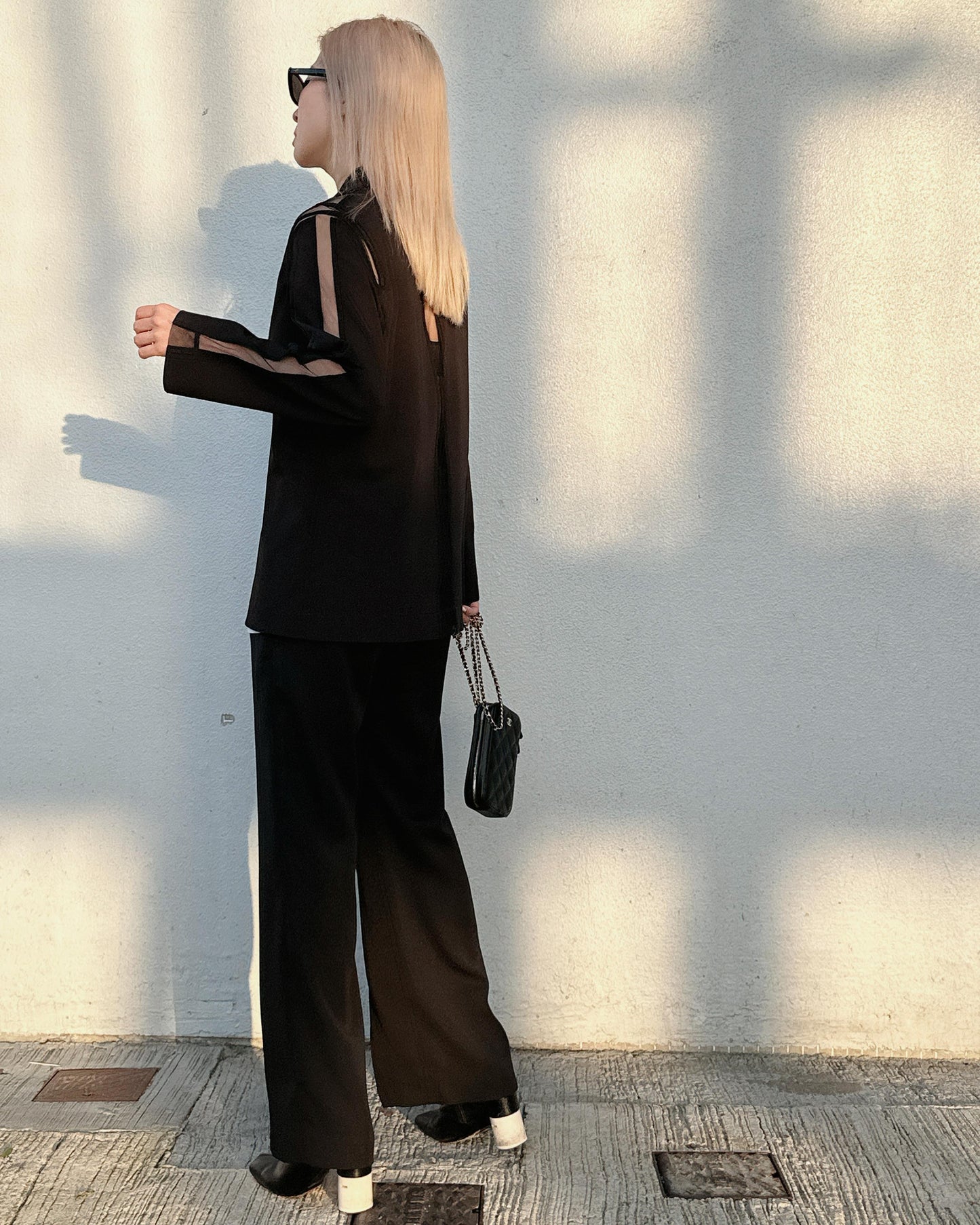 aalis ISOLA mesh cutout blazer (Black)