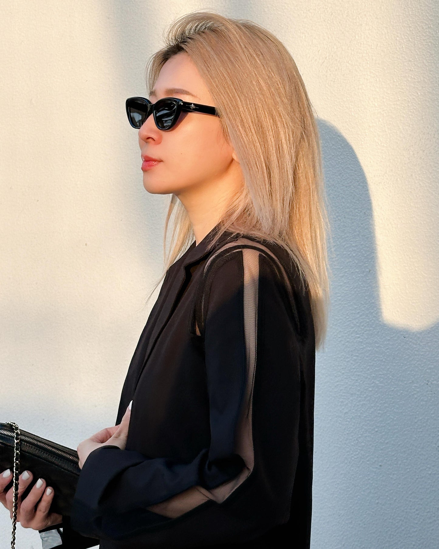 aalis ISOLA mesh cutout blazer (Black)