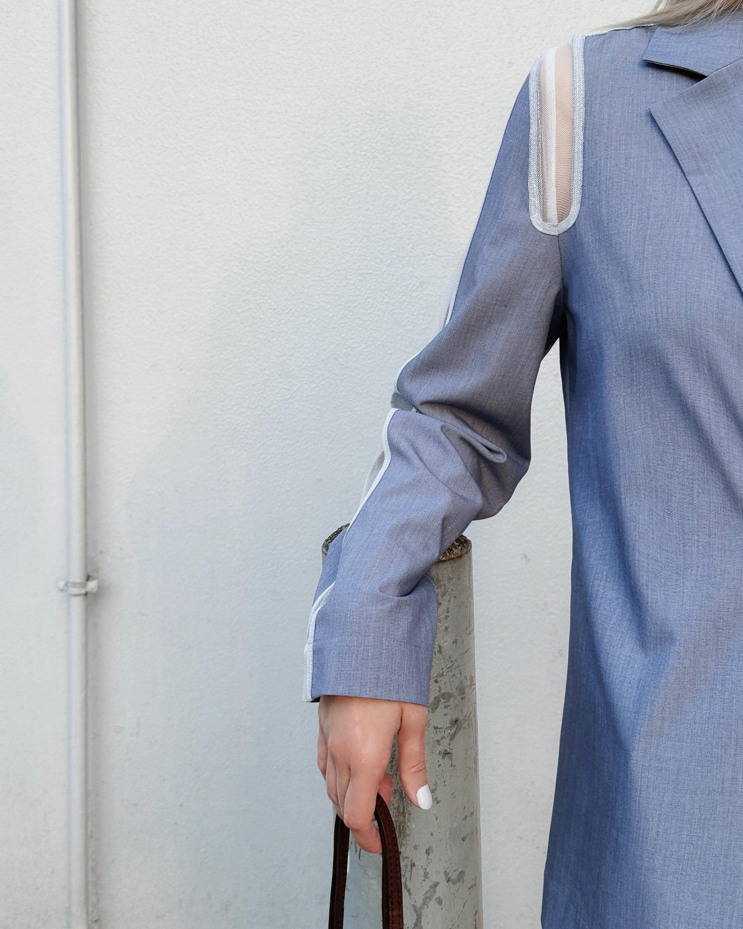 aalis ISOLA mesh cutout blazer (Blue)