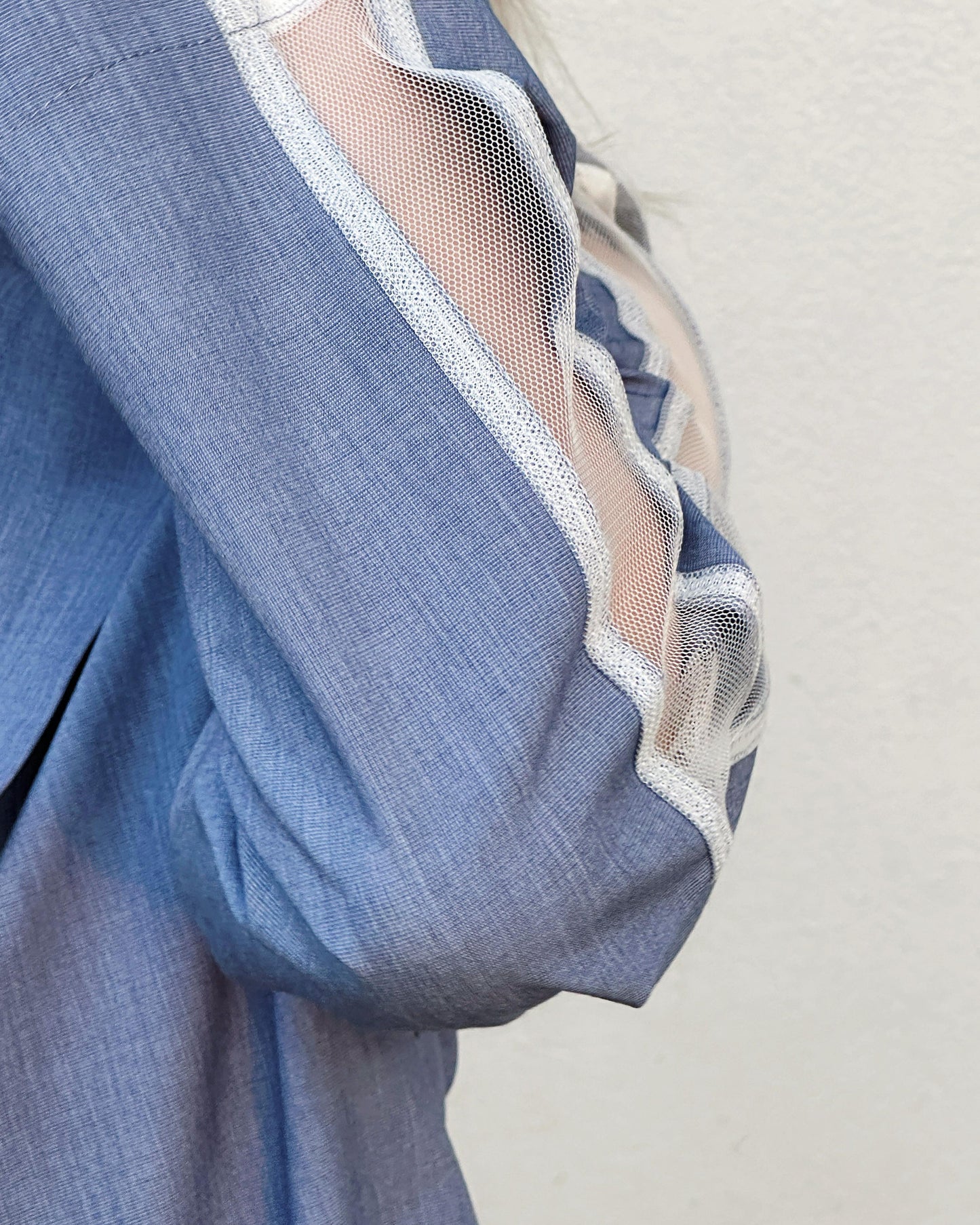 aalis ISOLA mesh cutout blazer (Blue)