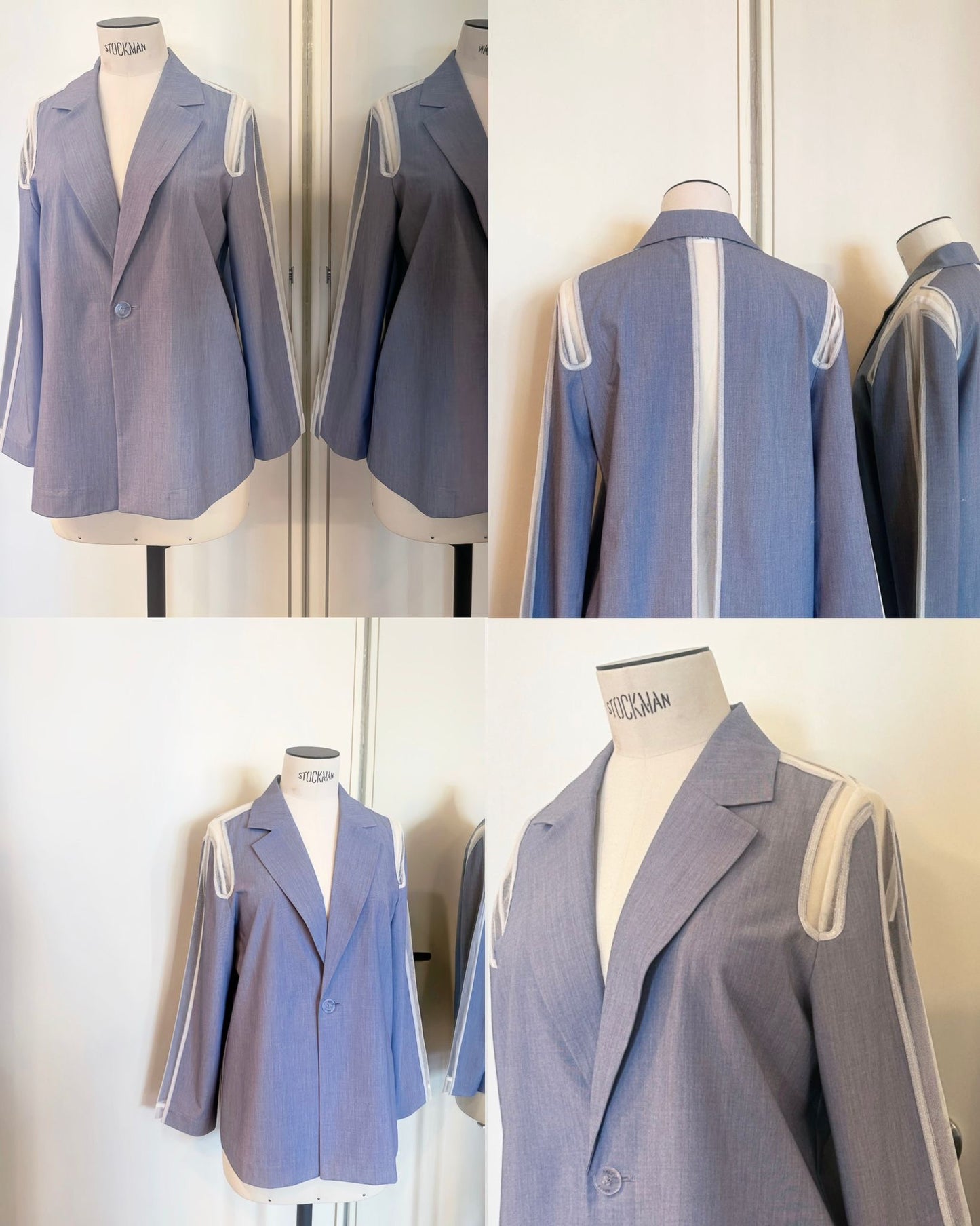 aalis ISOLA mesh cutout blazer (Blue)