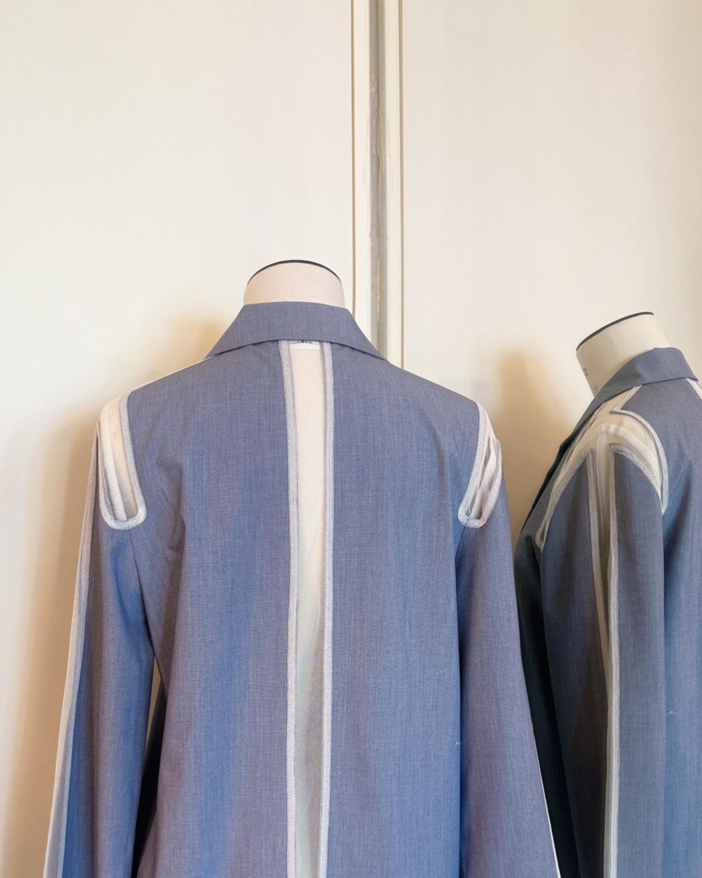 aalis ISOLA mesh cutout blazer (Blue)