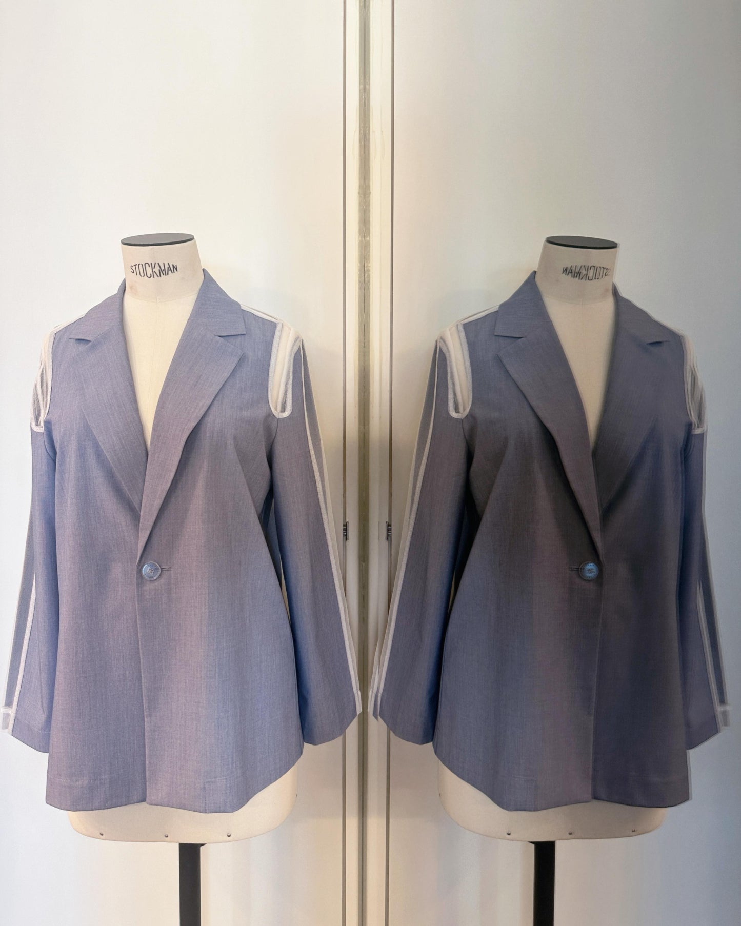 aalis ISOLA mesh cutout blazer (Blue)