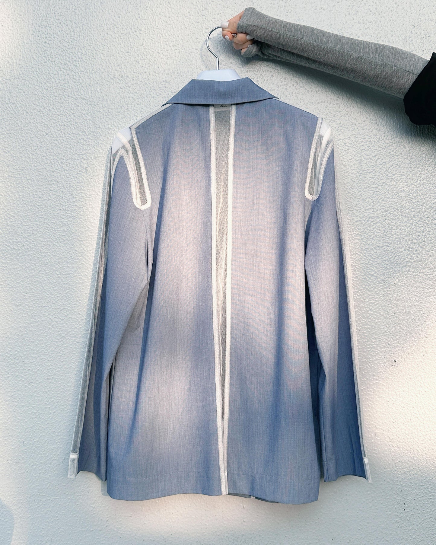 aalis ISOLA mesh cutout blazer (Blue)