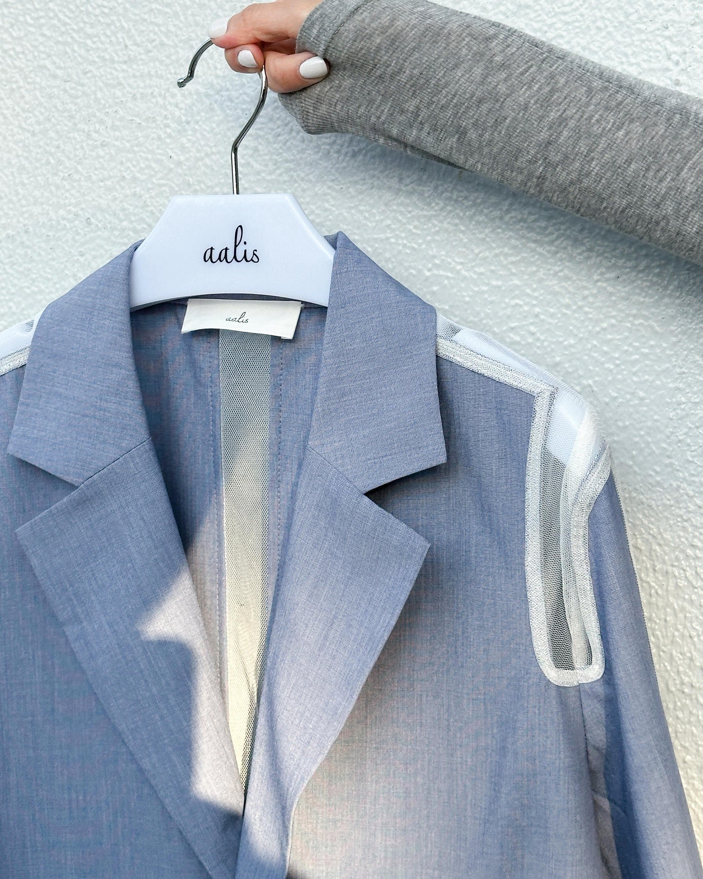 aalis ISOLA mesh cutout blazer (Blue)