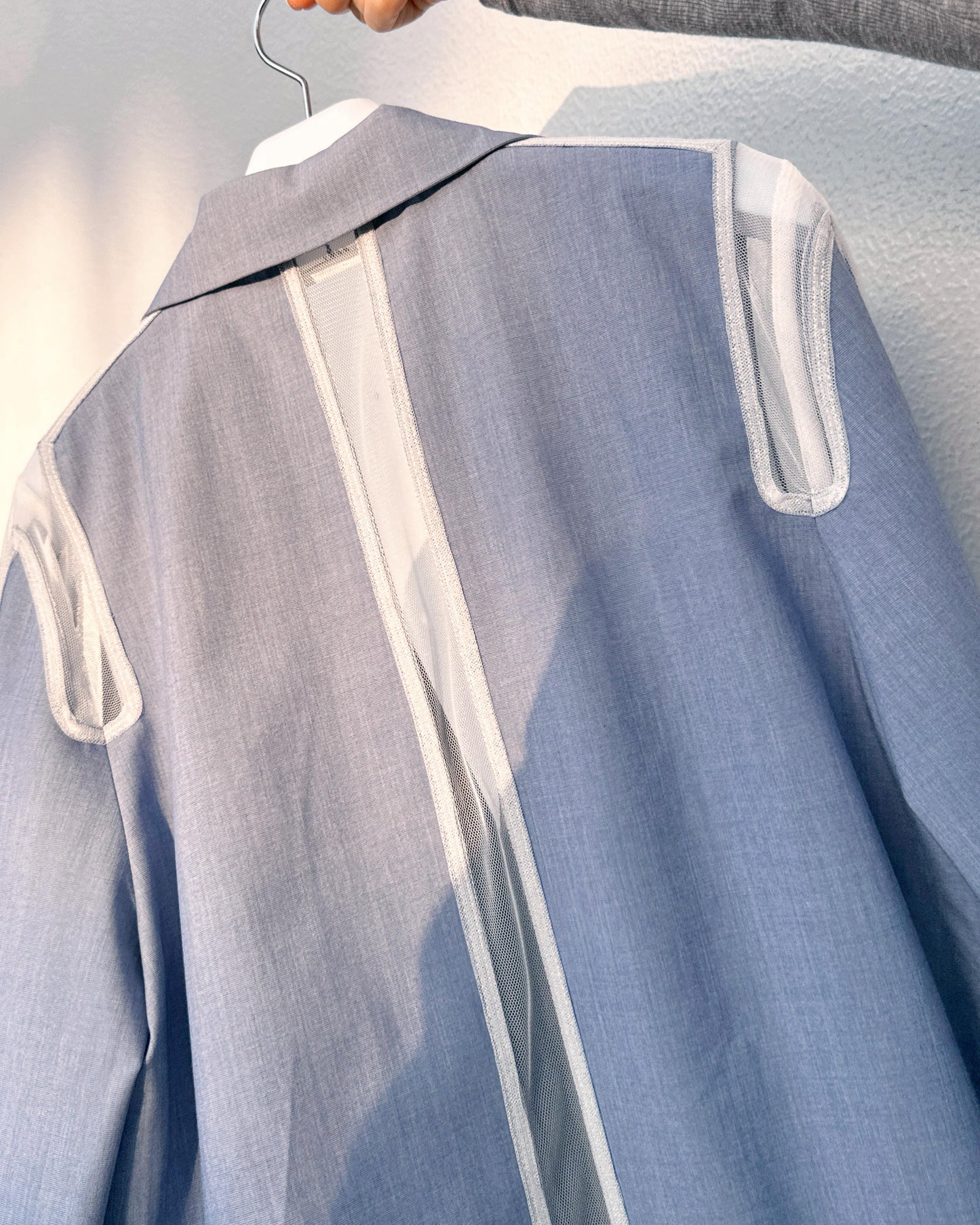 aalis ISOLA mesh cutout blazer (Blue)