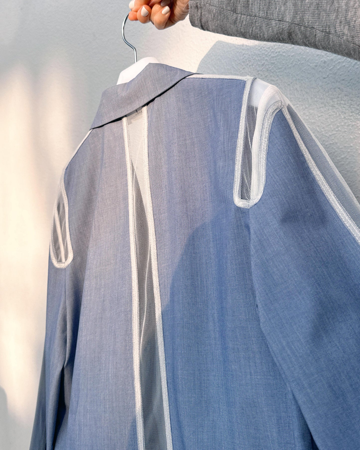 aalis ISOLA mesh cutout blazer (Blue)