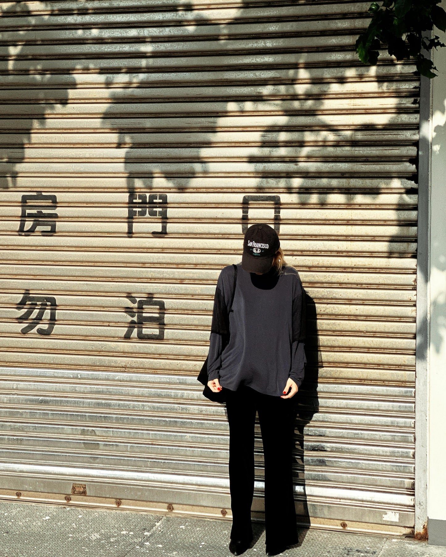 aalis AIMEE mesh short sleeves dropped shoulder top (Dark Blue)