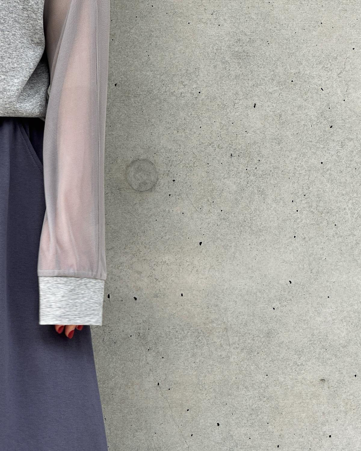 aalis ZINNIA illusion tube top hoodie (Heather Grey)