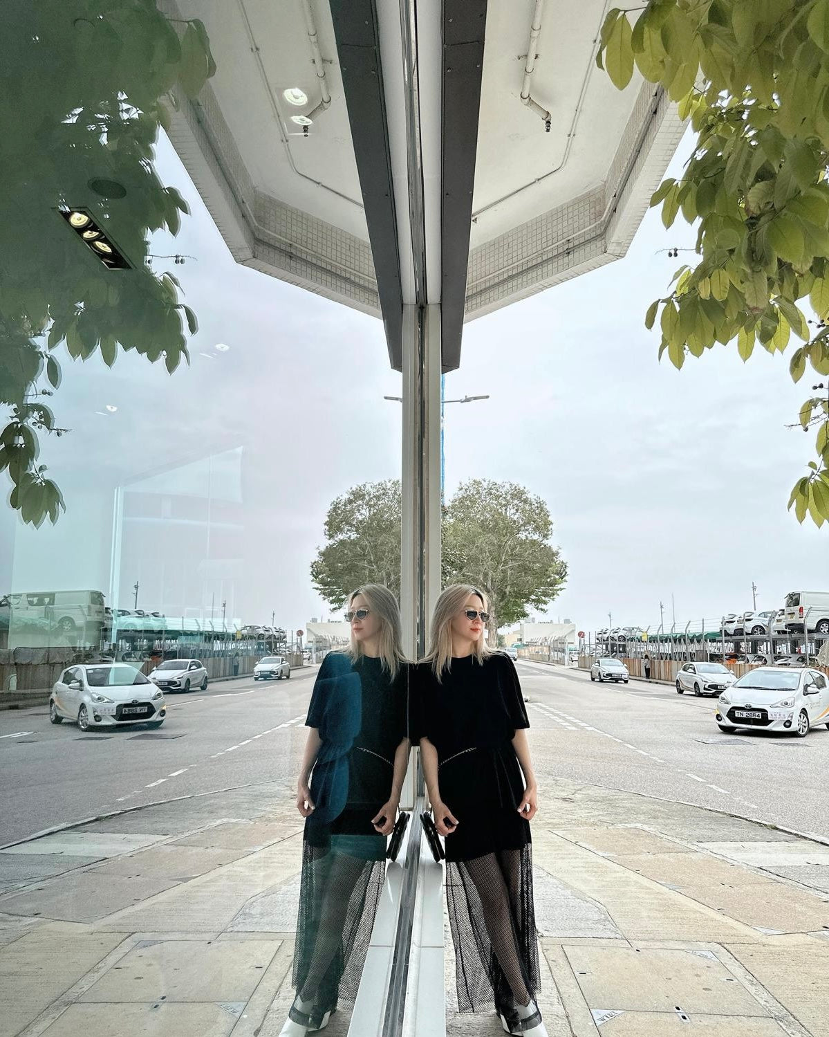 aalis DIRA rushed detail chiffon sleeves Tee (Black)