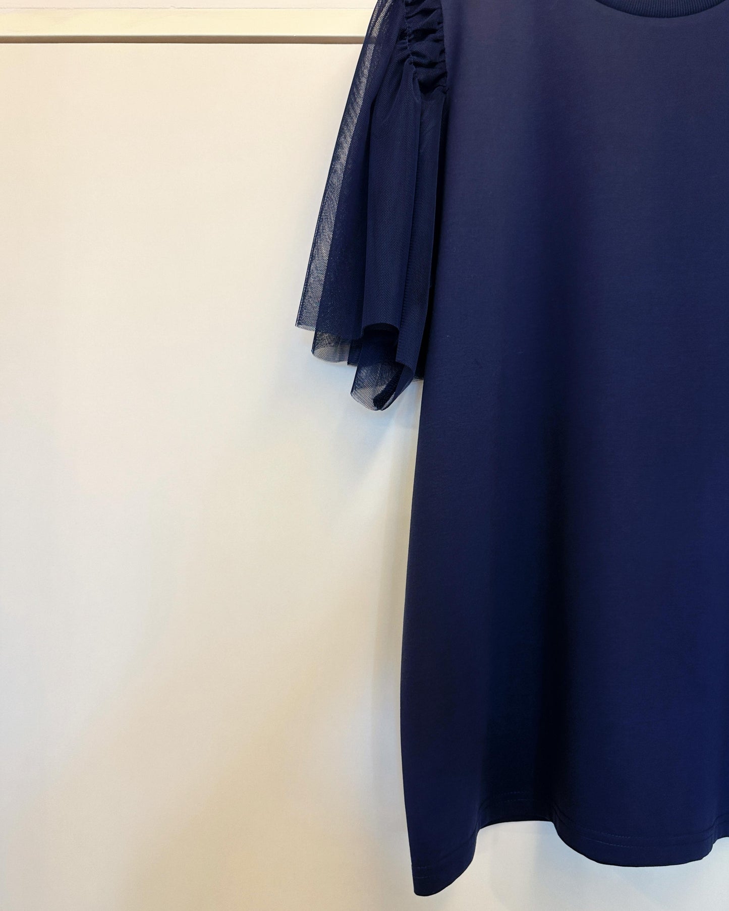 aalis DIRA rushed detail mesh sleeves Tee (Dark Blue)