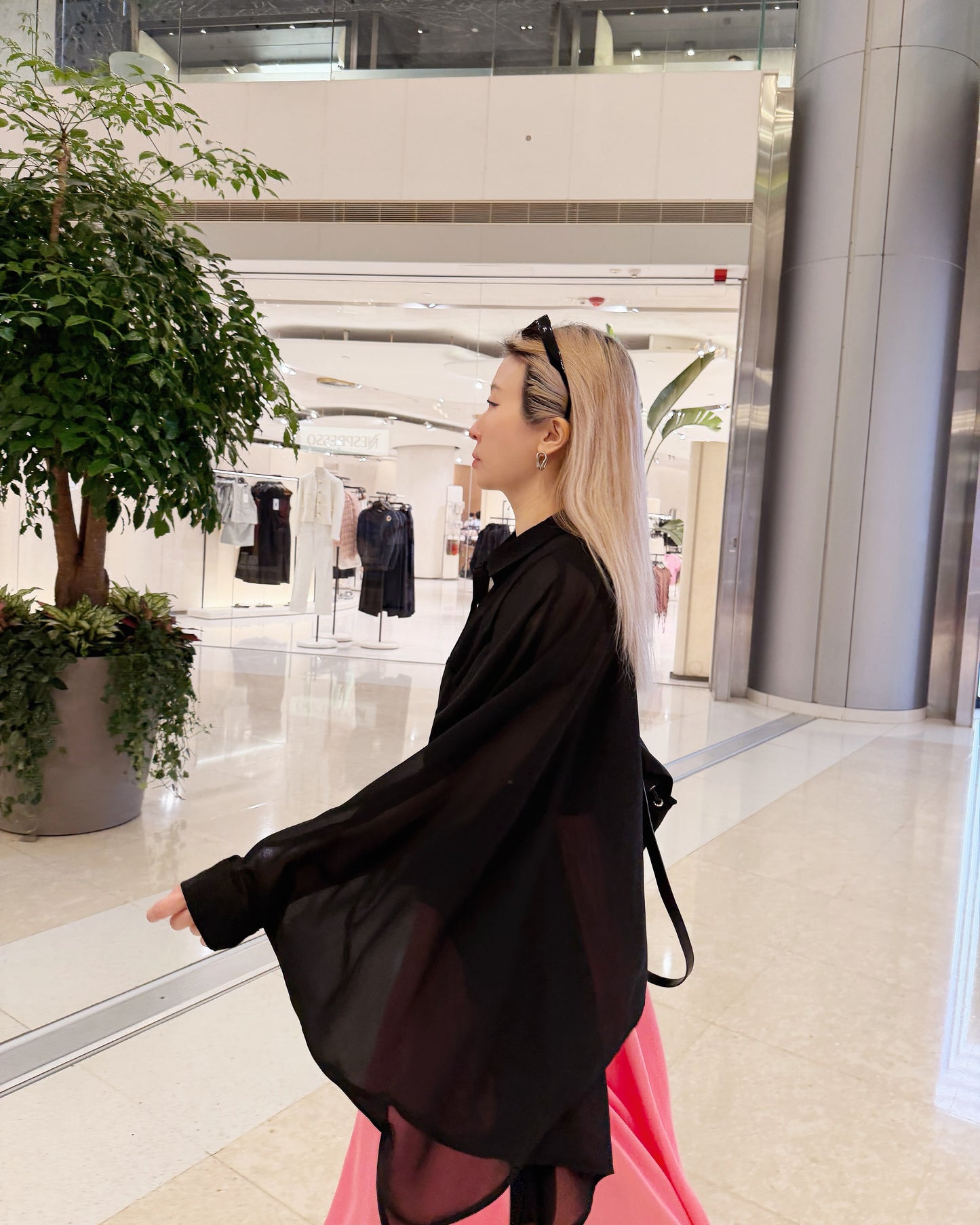 aalis NELLIA tiers panel batwing shirt (Black)