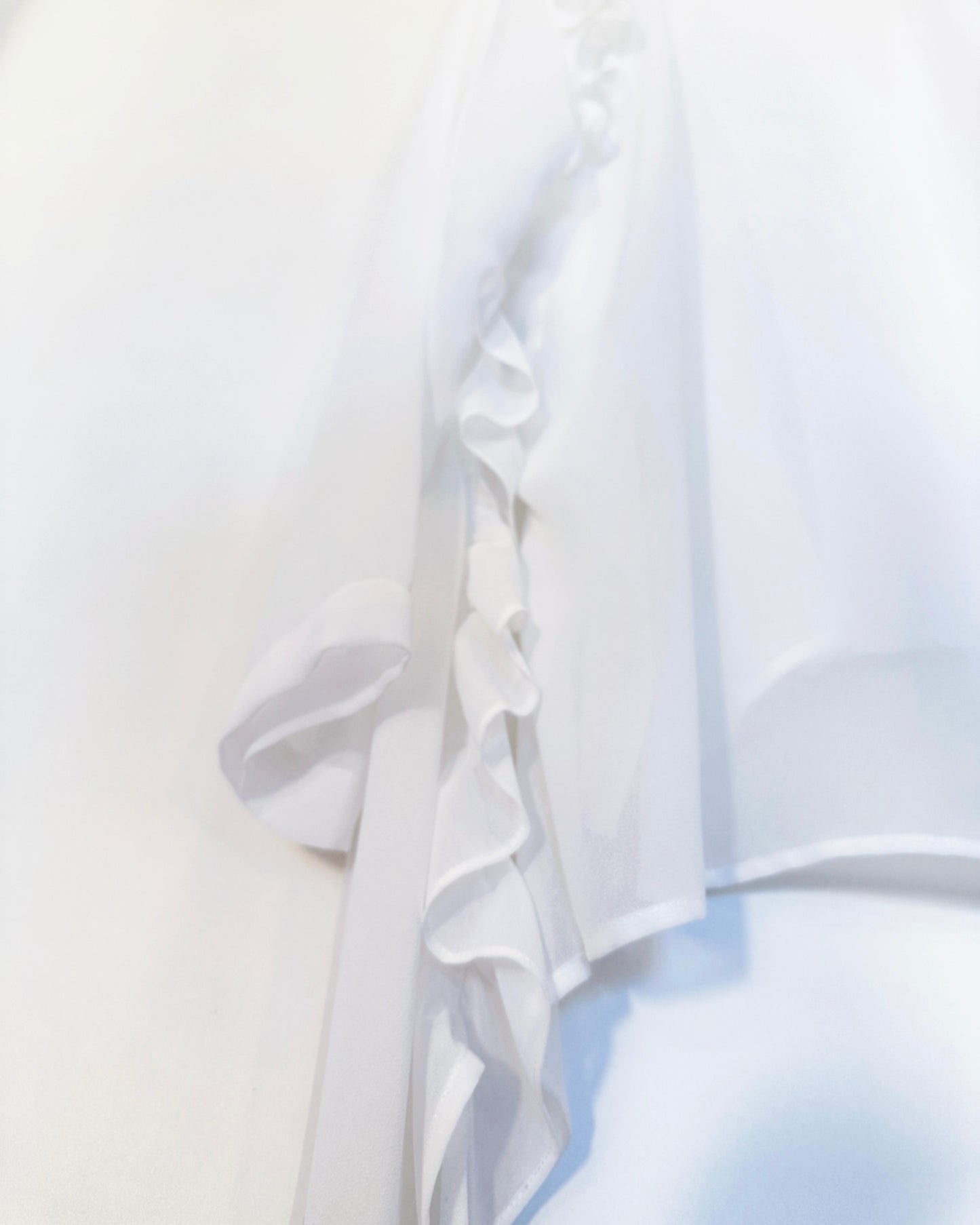[Flash Promotion] aalis LUA ruffle detail tie on the waist chiffon shirt blazer (White)