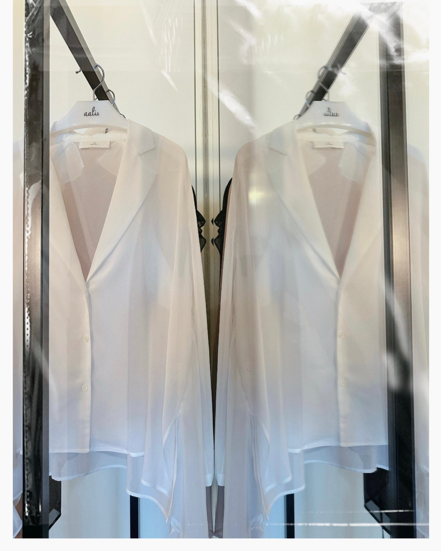 [Flash Promotion] aalis LUA ruffle detail tie on the waist chiffon shirt blazer (White)