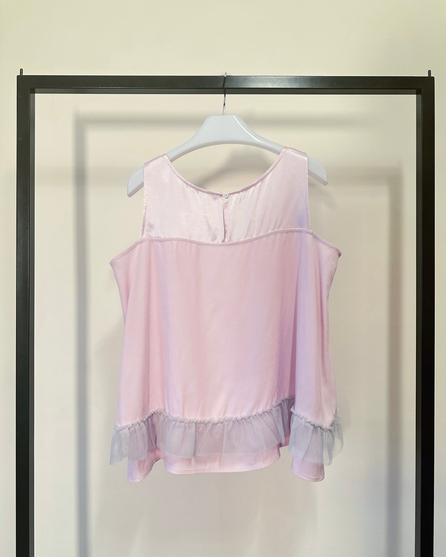 aalis MEAVA lace trim sleeves top (Pink)