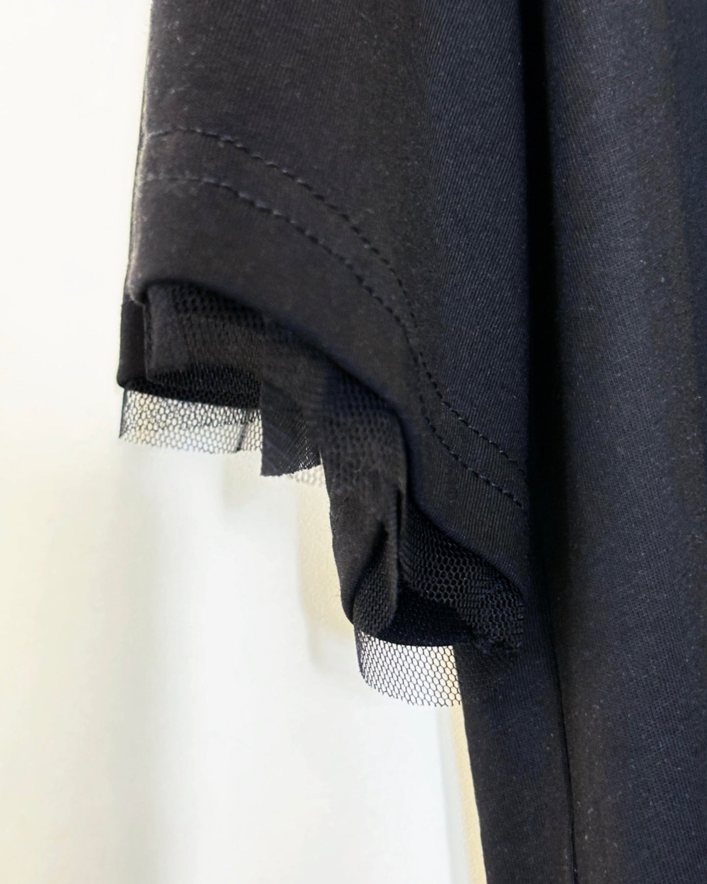 aalis OCKEY mesh trim relaxed tee (Black)