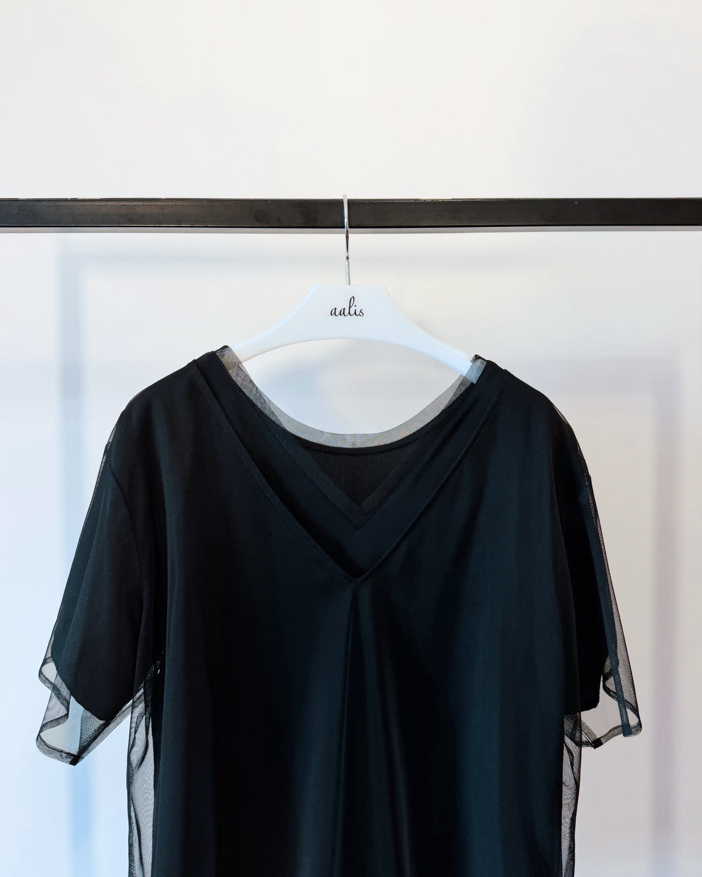 aalis LEONIE mesh overlay two way top (Black)