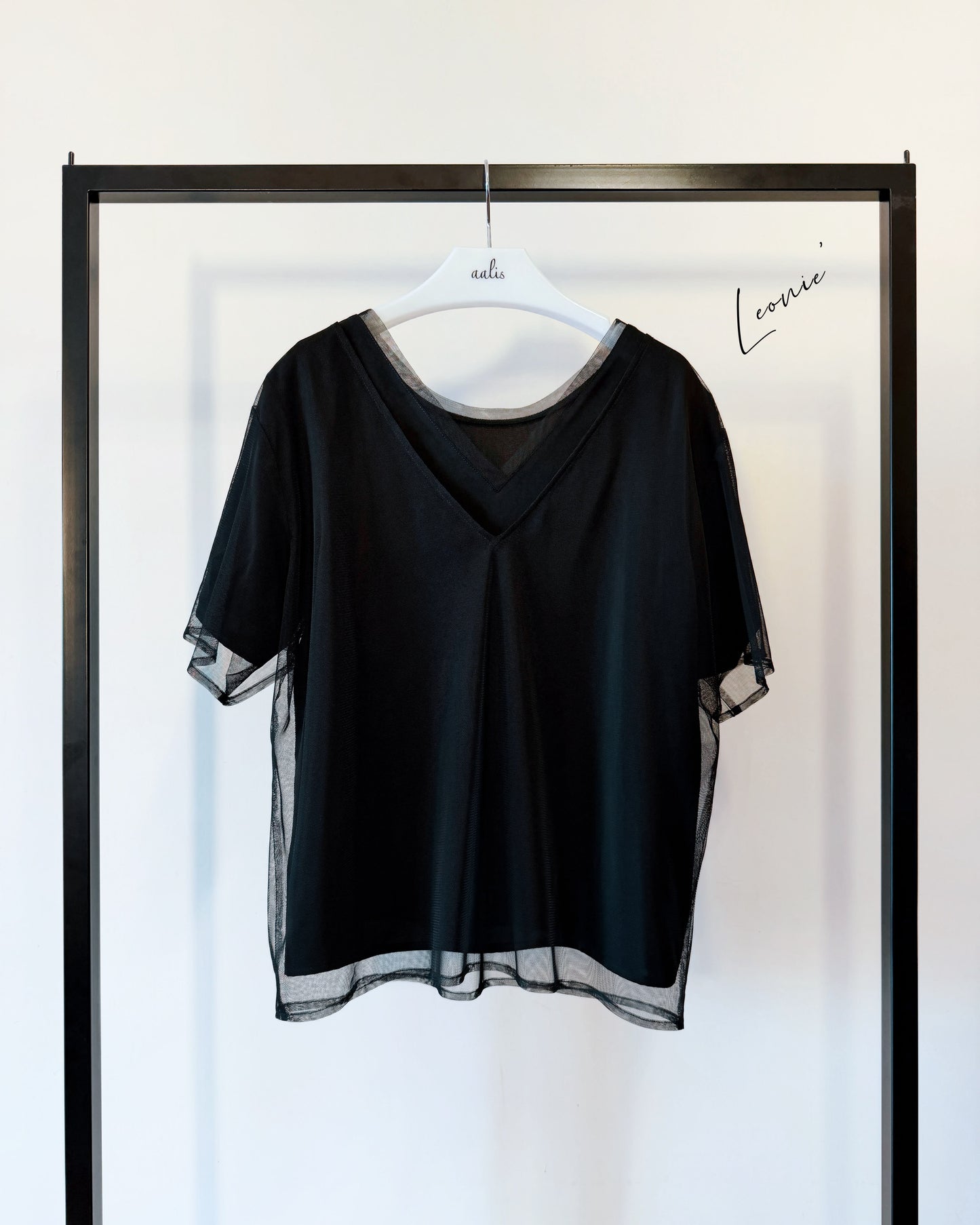 aalis LEONIE mesh overlay two way top (Black)