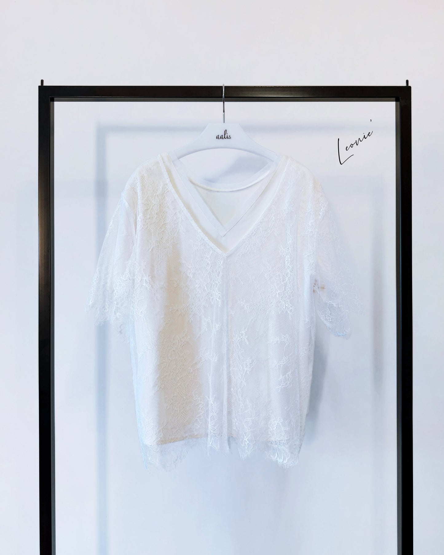 aalis LEONIE mesh overlay two way top (Ivory)