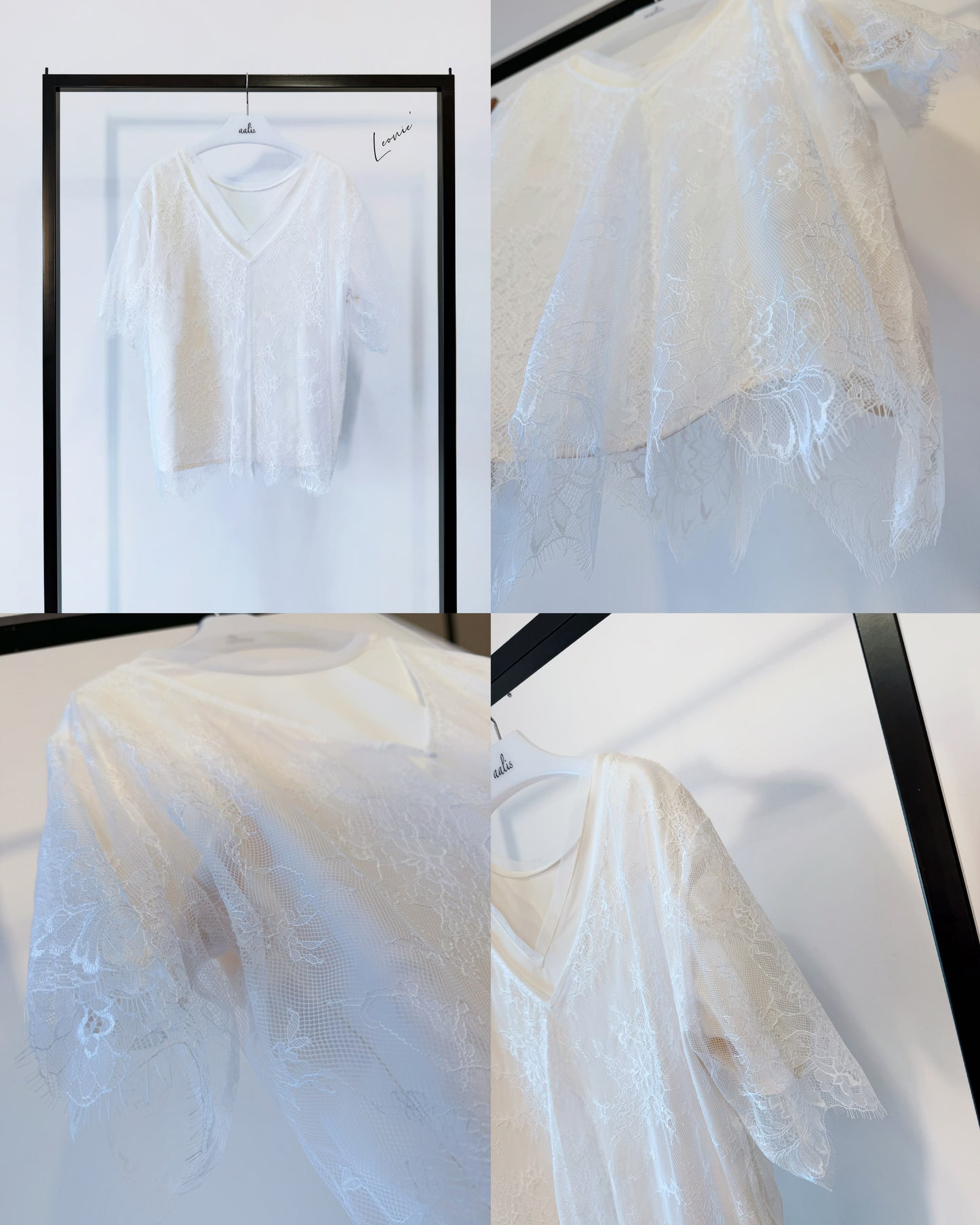 aalis LEONIE mesh overlay two way top (Ivory)