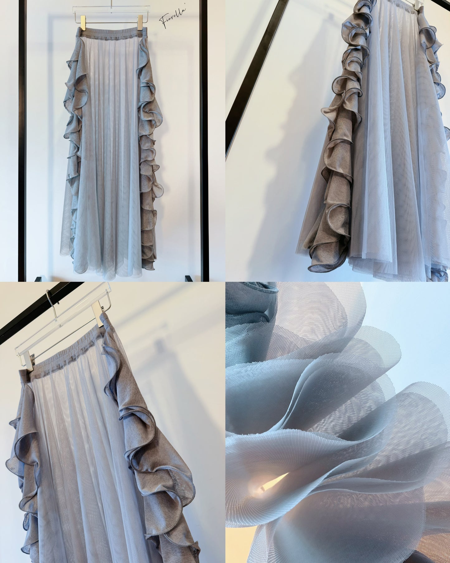 aalis FIORELLA side ruffle skirt (Grey)