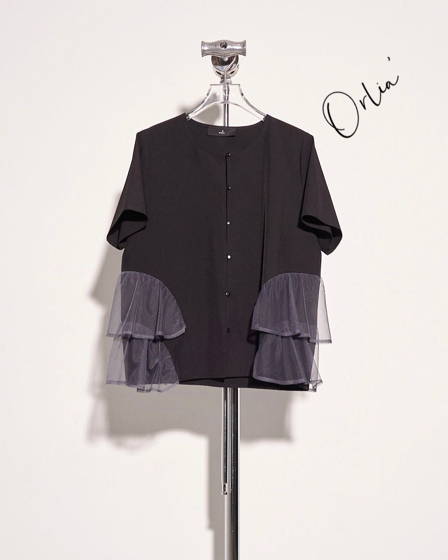 aalis ORLIA two tiers tulle on the side SS top (Black)