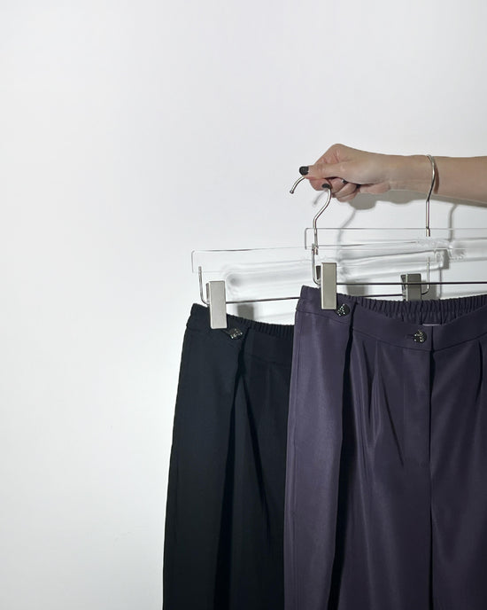 aalis CARSON 3 buttons pleated straight leg pants (Dusty Purple)