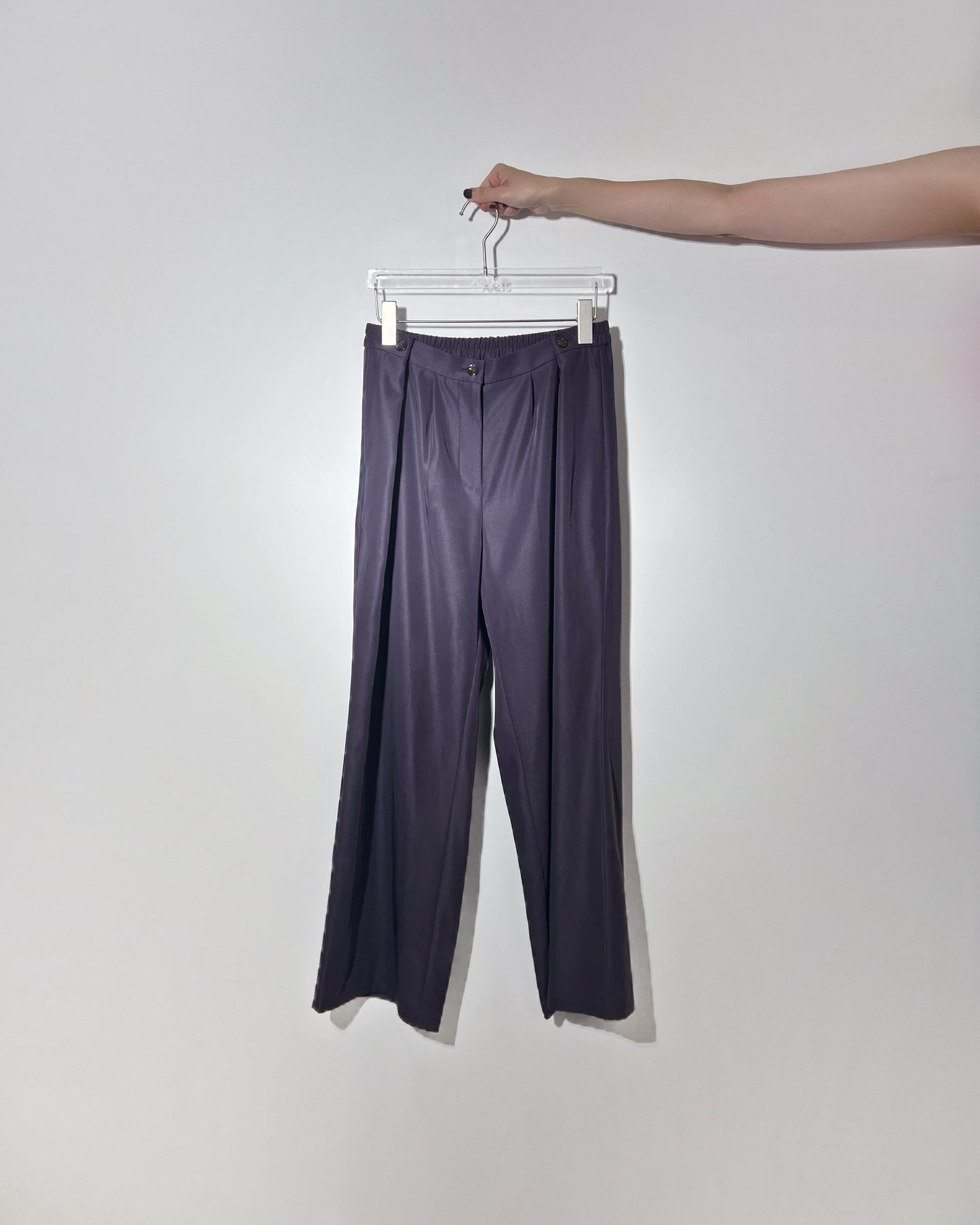 aalis CARSON 3 buttons pleated straight leg pants (Dusty Purple)