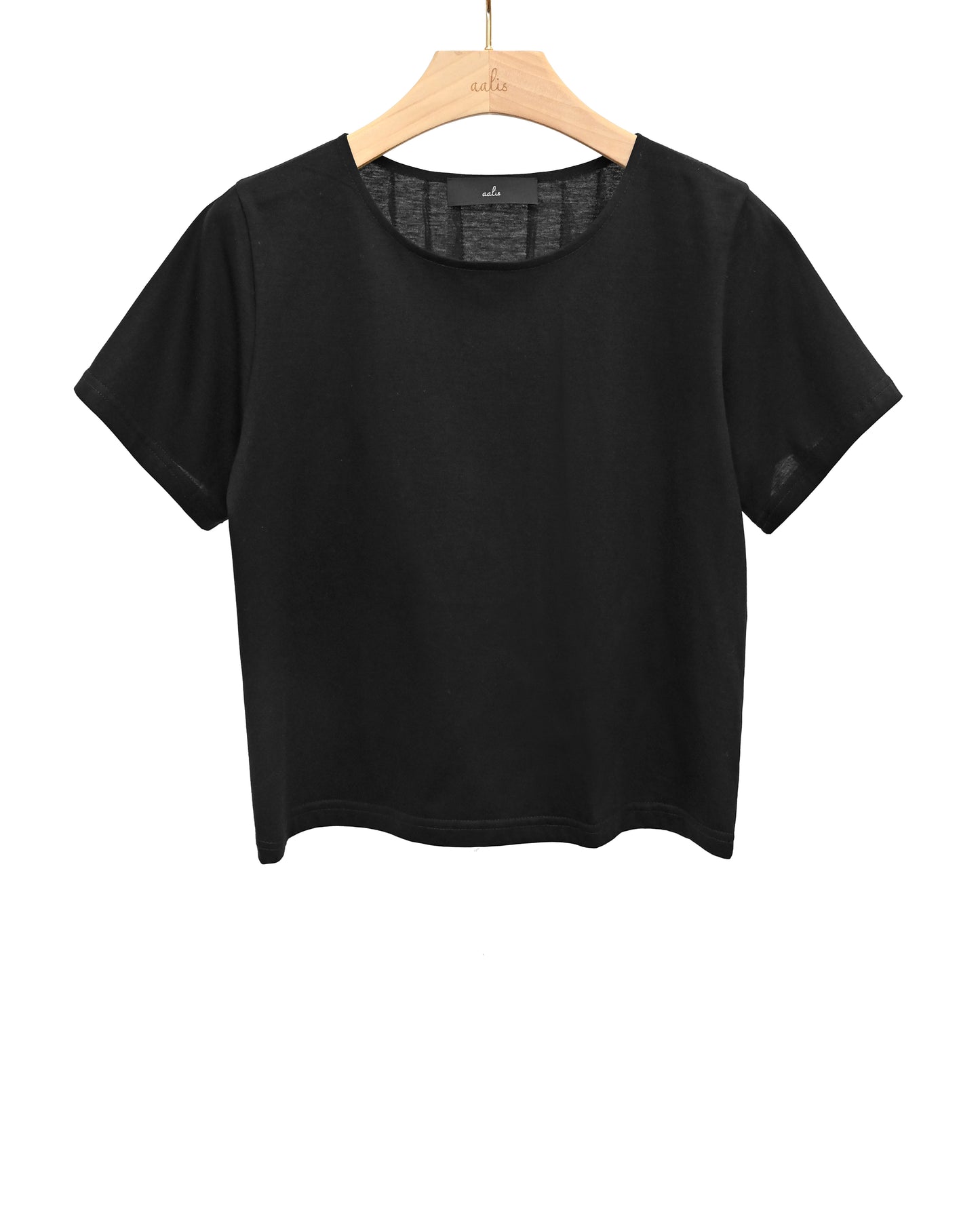 Load image into Gallery viewer, aalis SHION diamond mesh panel detail cropped Tee (Black)
