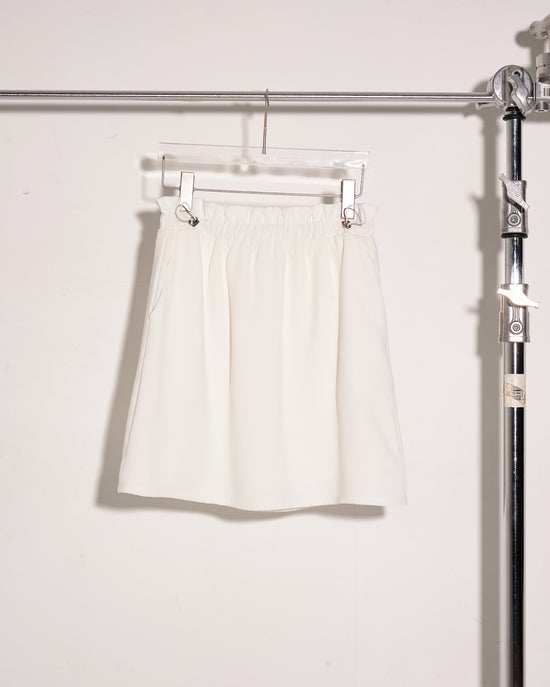 aalis ENSLEY drawstrings paperbag waist skirts (White)