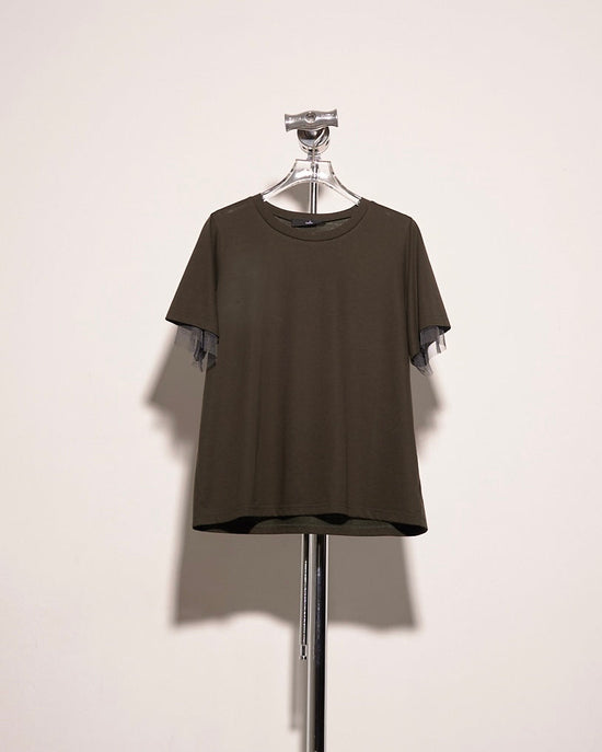 (Pre-order) aalis PAOLA mesh inner layer SS tee (Green)